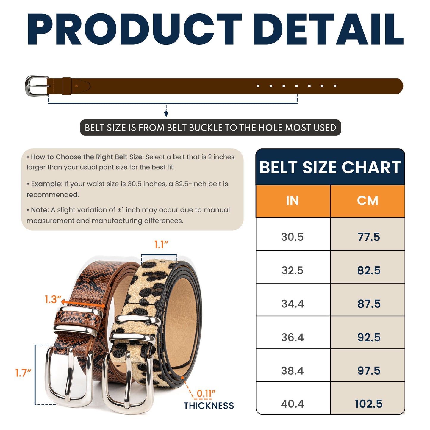 Mom, Thanks For Not Swallowing Us - Personalized Animal Print Leather Belt