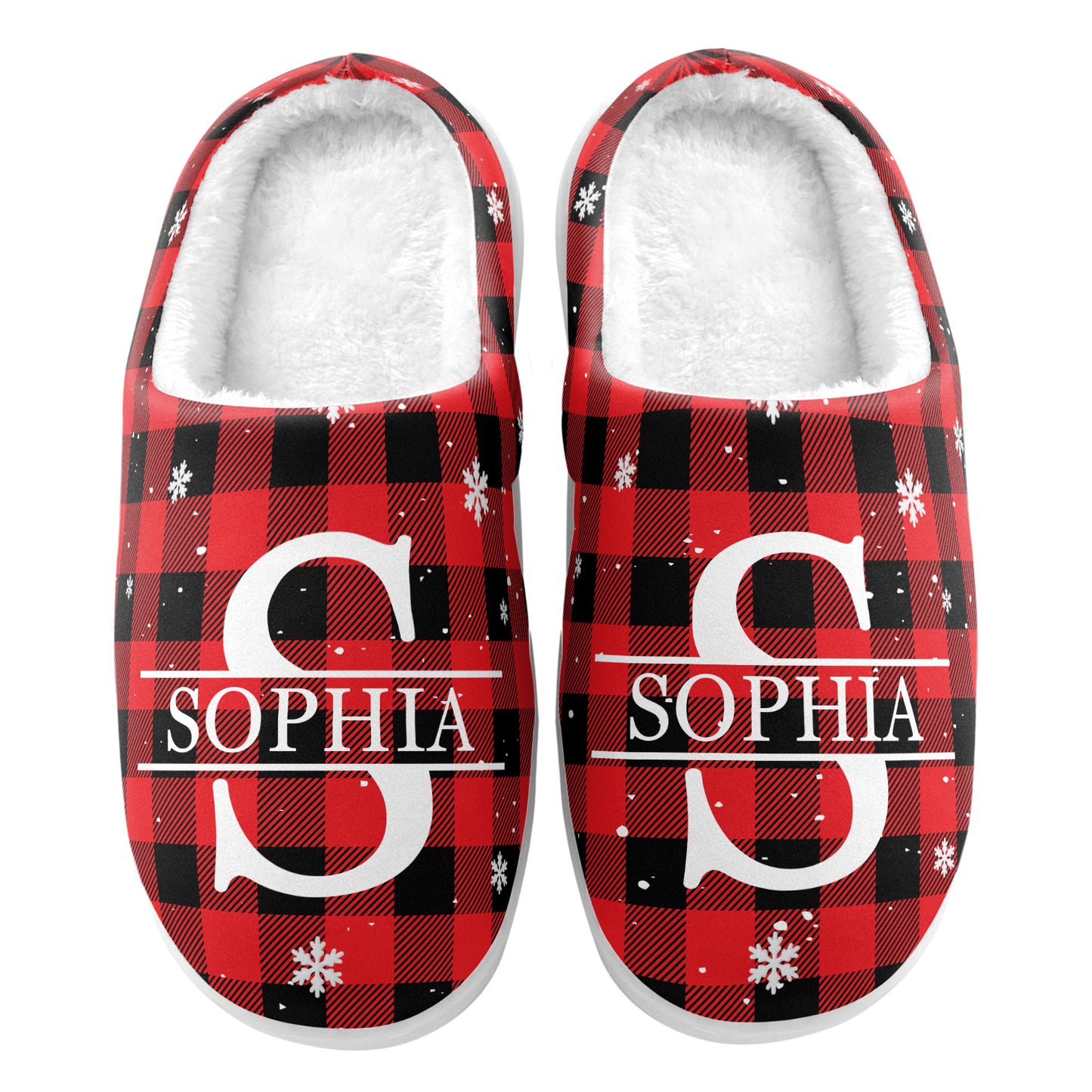 Monogram Christmas Gift For Women Men - Personalized Slippers