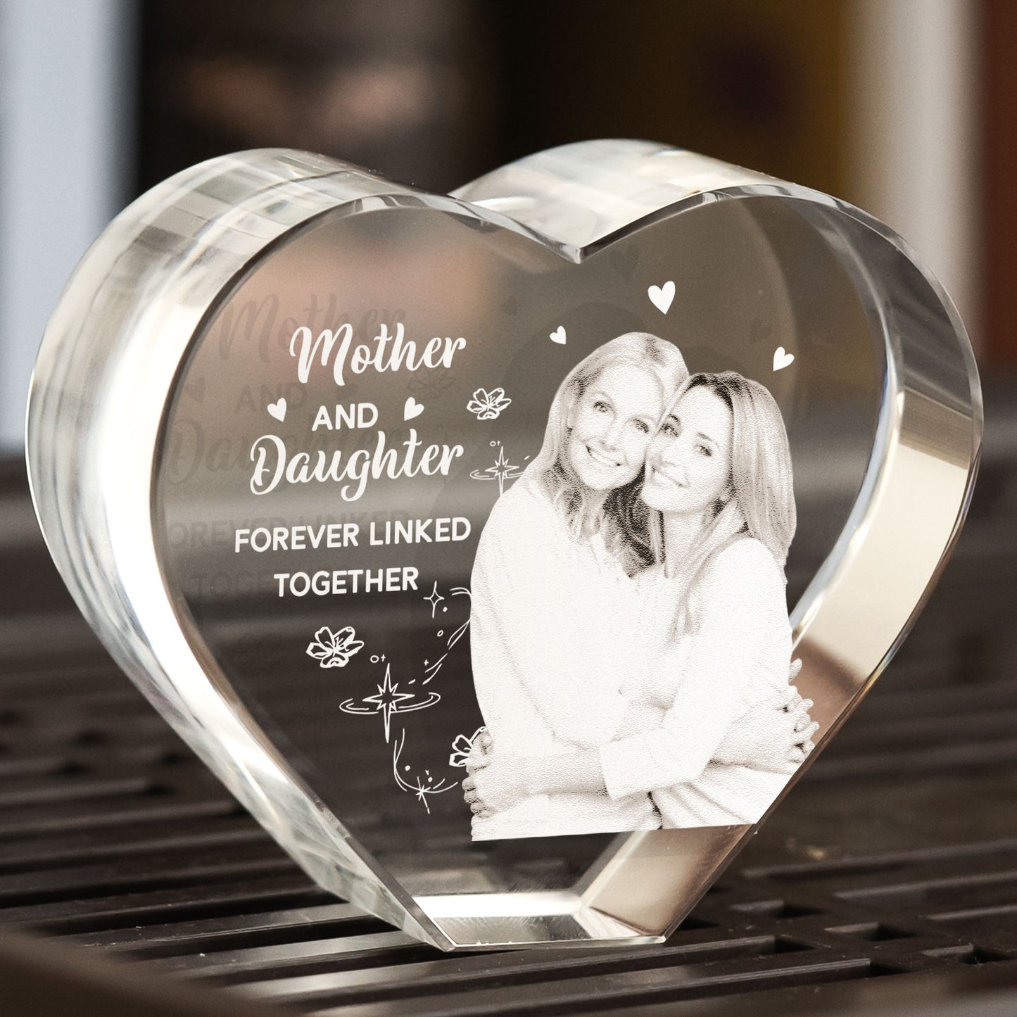 Mother And Daughter Forever Linked Together - Custom 2D Crystal Photo