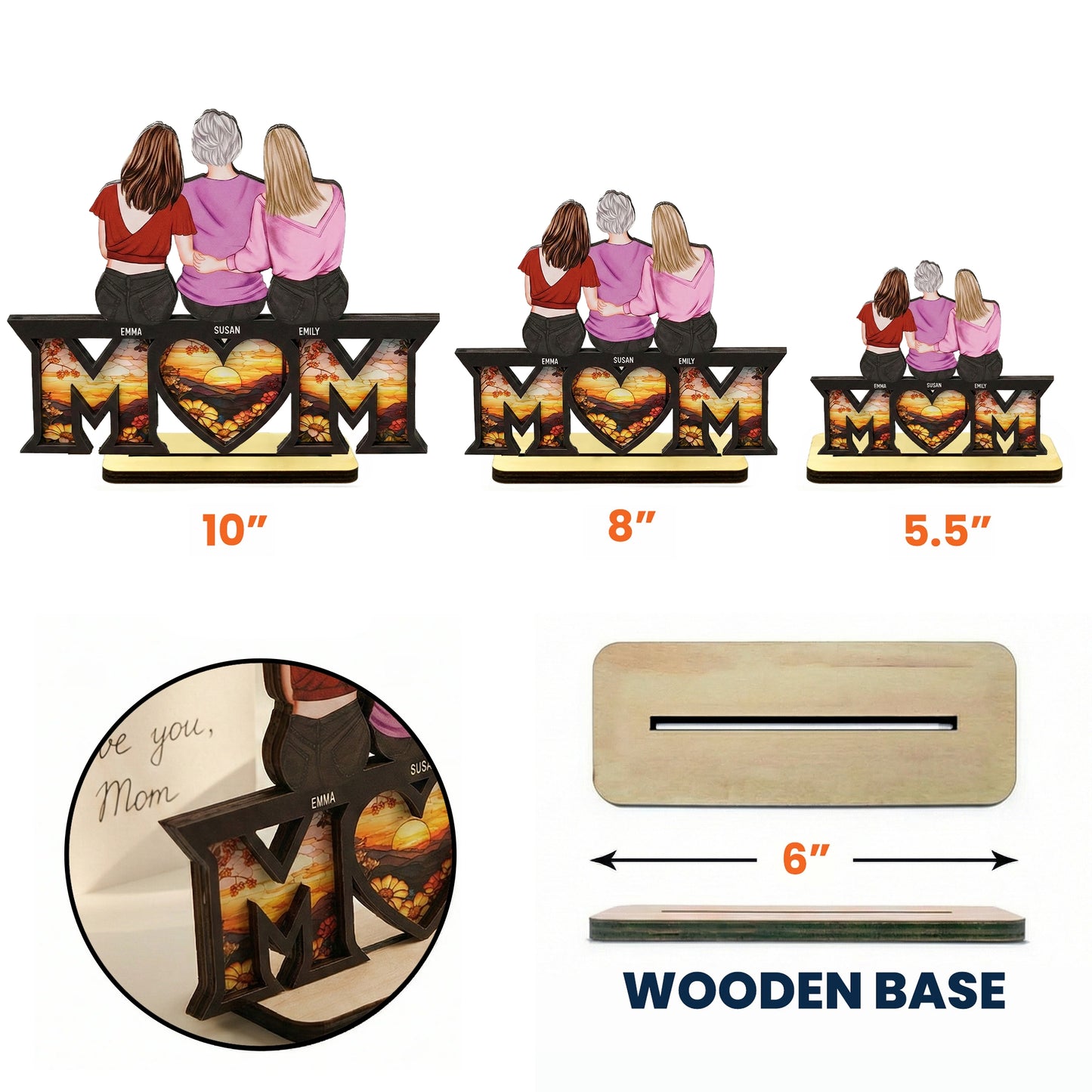 Mother & Children Mother's Day Gift For Mom, Wife - Personalized Wooden Plaque