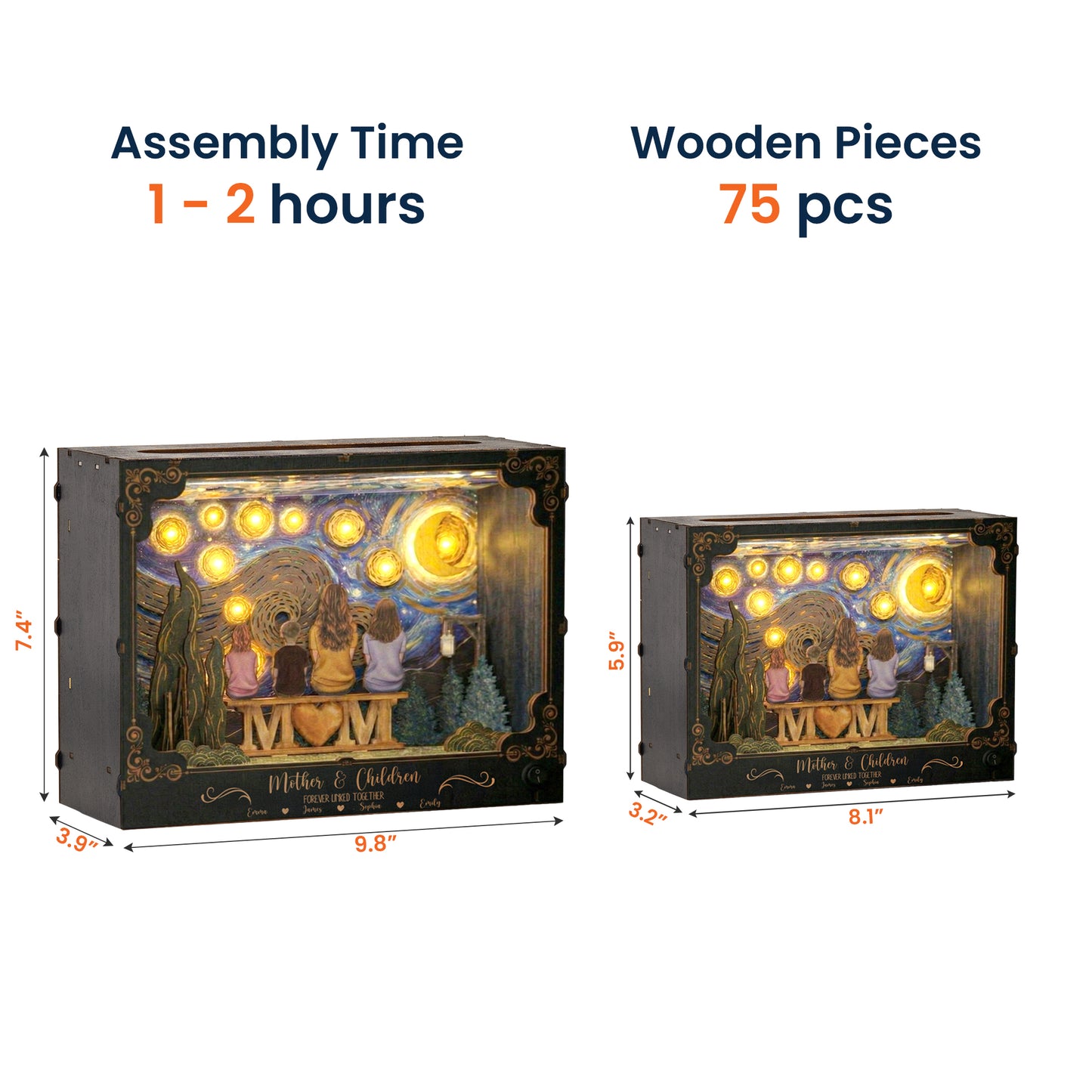 Mother-&-Children-Forever-Linked-Together-Mother'S-Day-Gift-Personalized-Diy-Book-Nook-Kit--6