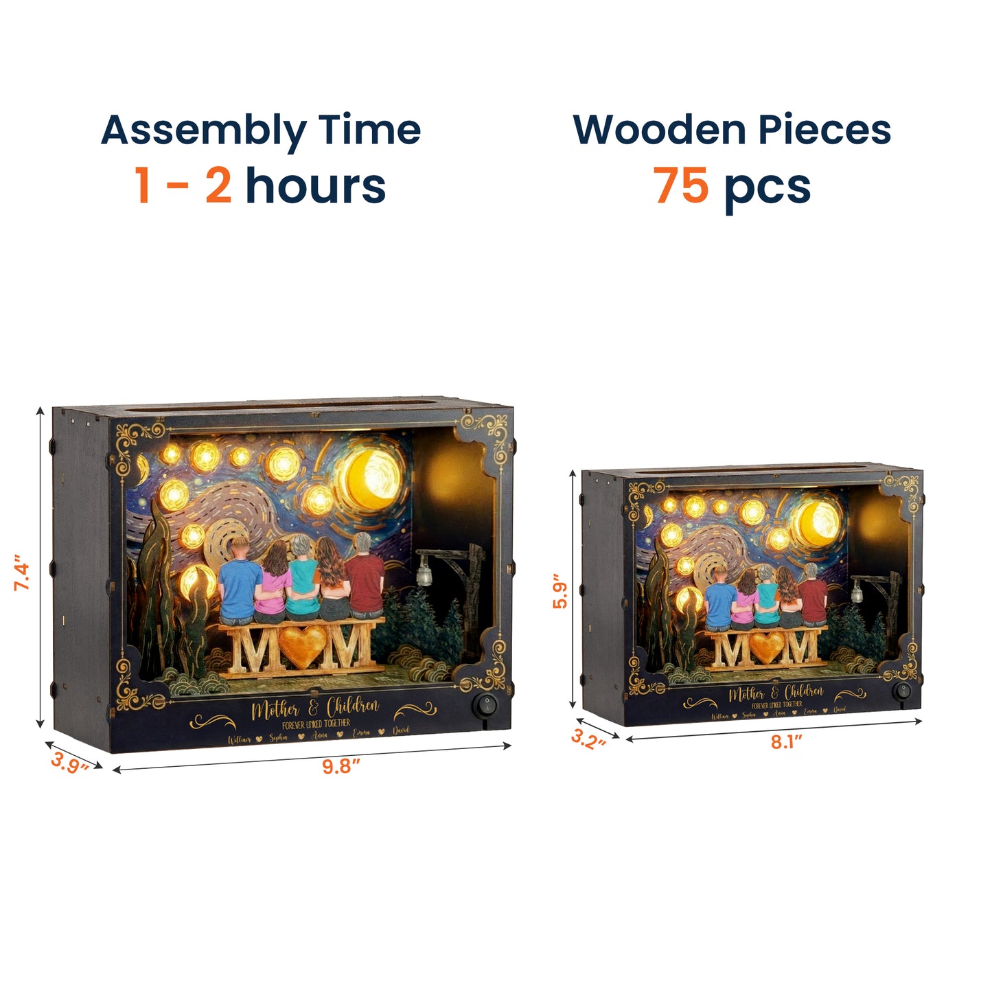 Mother-&-Daughters-Forever-Linked-Together-Mother'S-Day-Gift-Personalized-DIY-Book-Nook-Kit-6