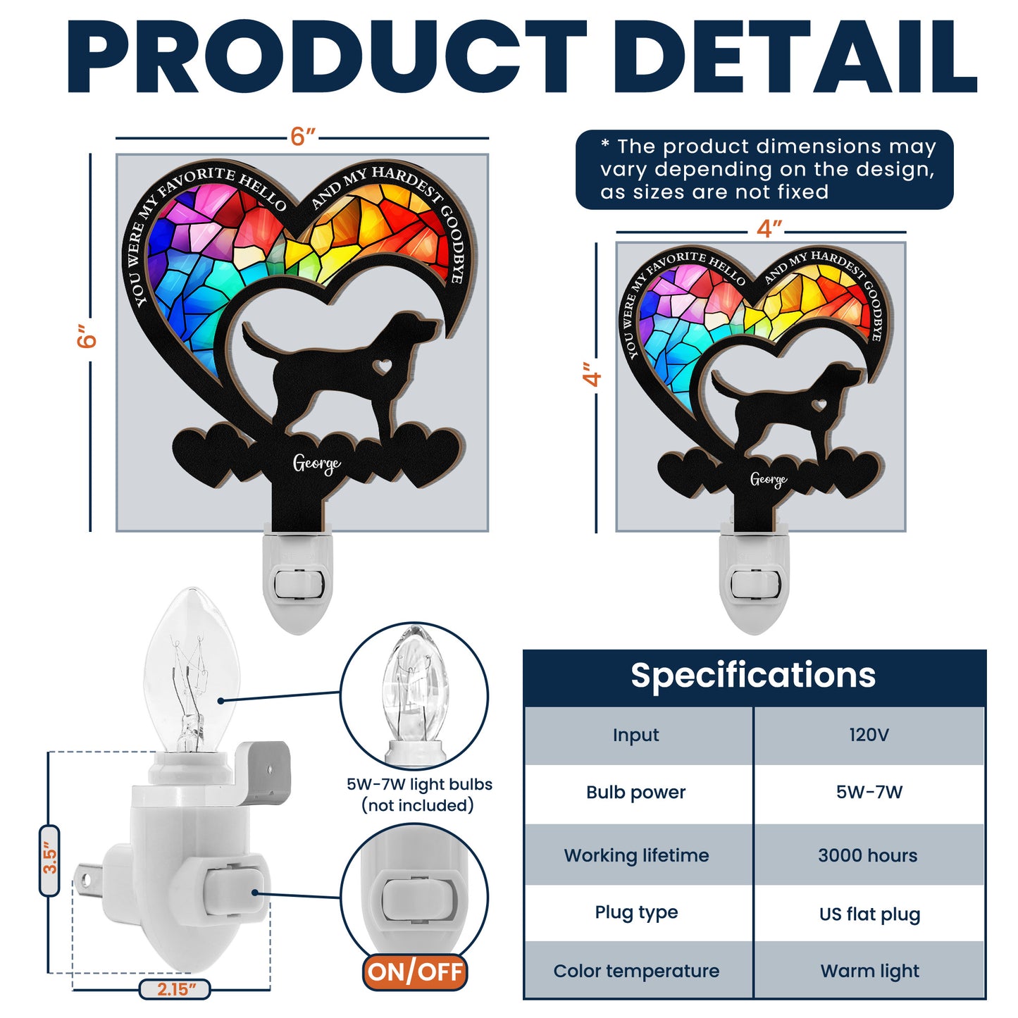 My Favorite Hello And My Hardest Goodbye - Personalized Wood And Acrylic Night Light
