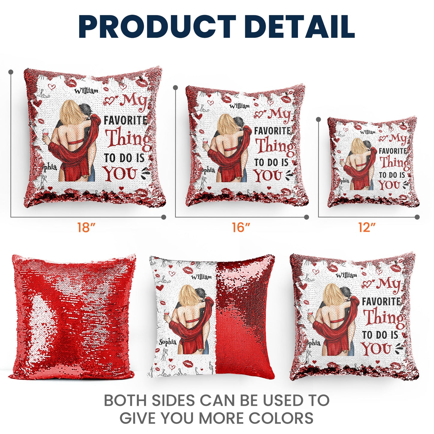 My Favorite Thing To Do Is You - Custom Sequin Pillow