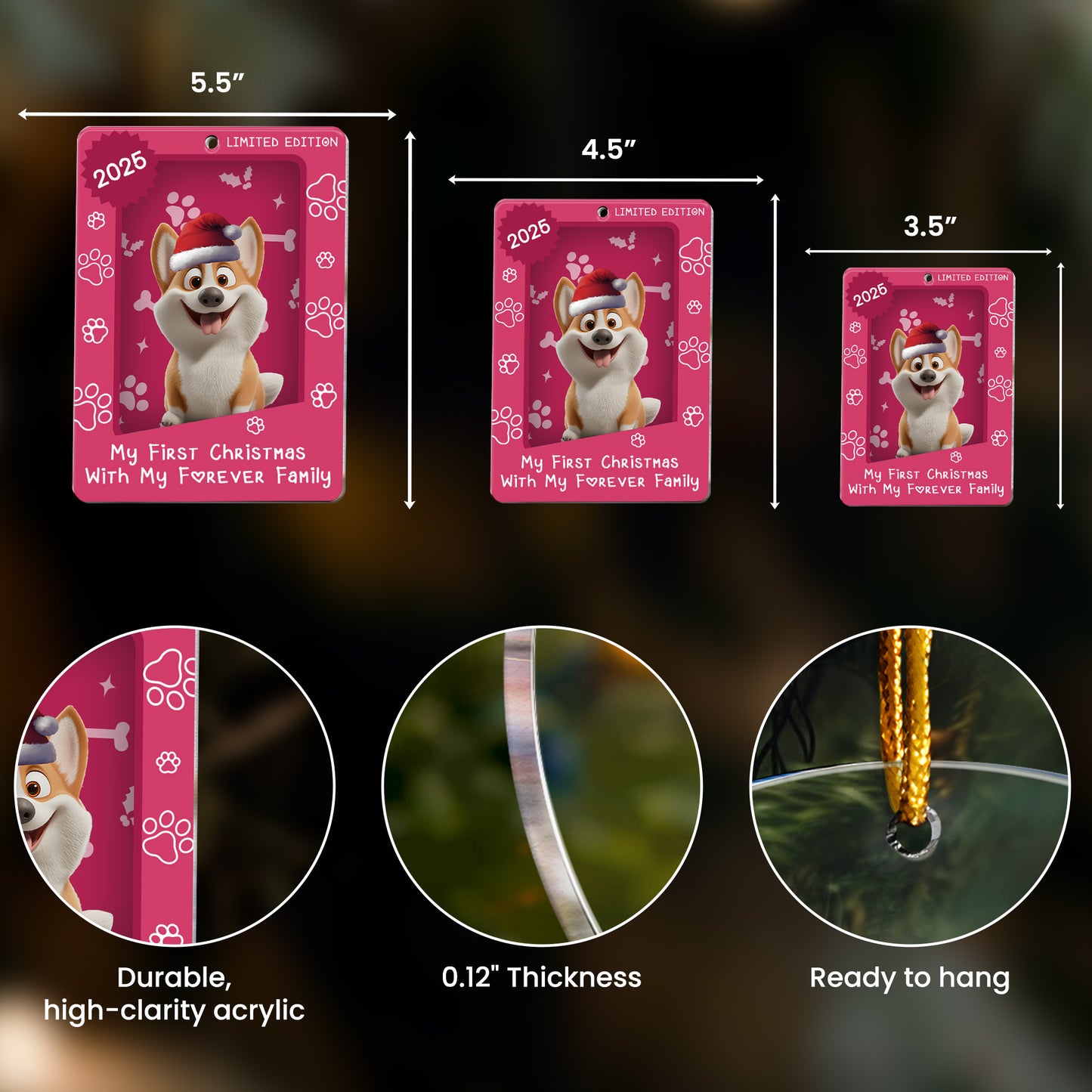 My First Christmas With My Forever Family - Personalized Acrylic Ornament