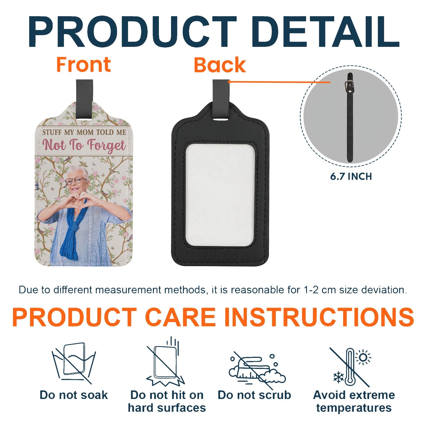 My Mom Told Me Not To Forget - Personalized Luggage Tag