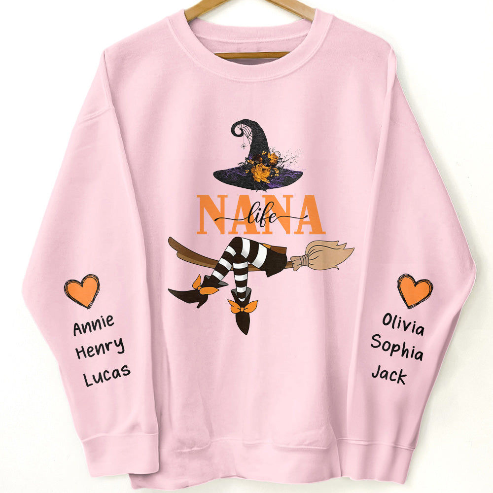 Nana Life Witch - Halloween Gift With Custom Kids Names - Up To 12 Names - Personalized Sweatshirt