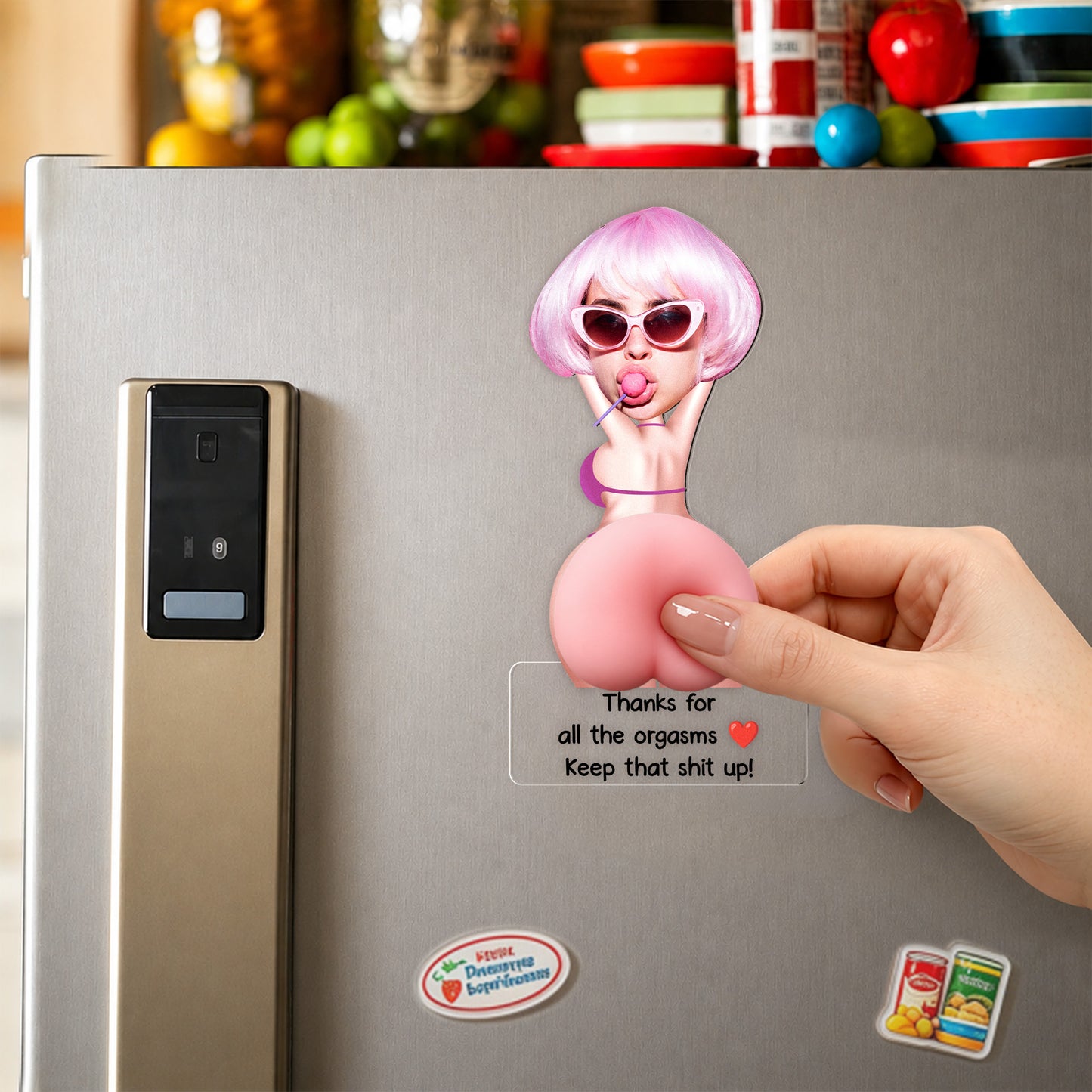Naughty Gift For Him, Funny Valentine’s Anniversary Gift Upload Face - Personalized Fridge Magnet