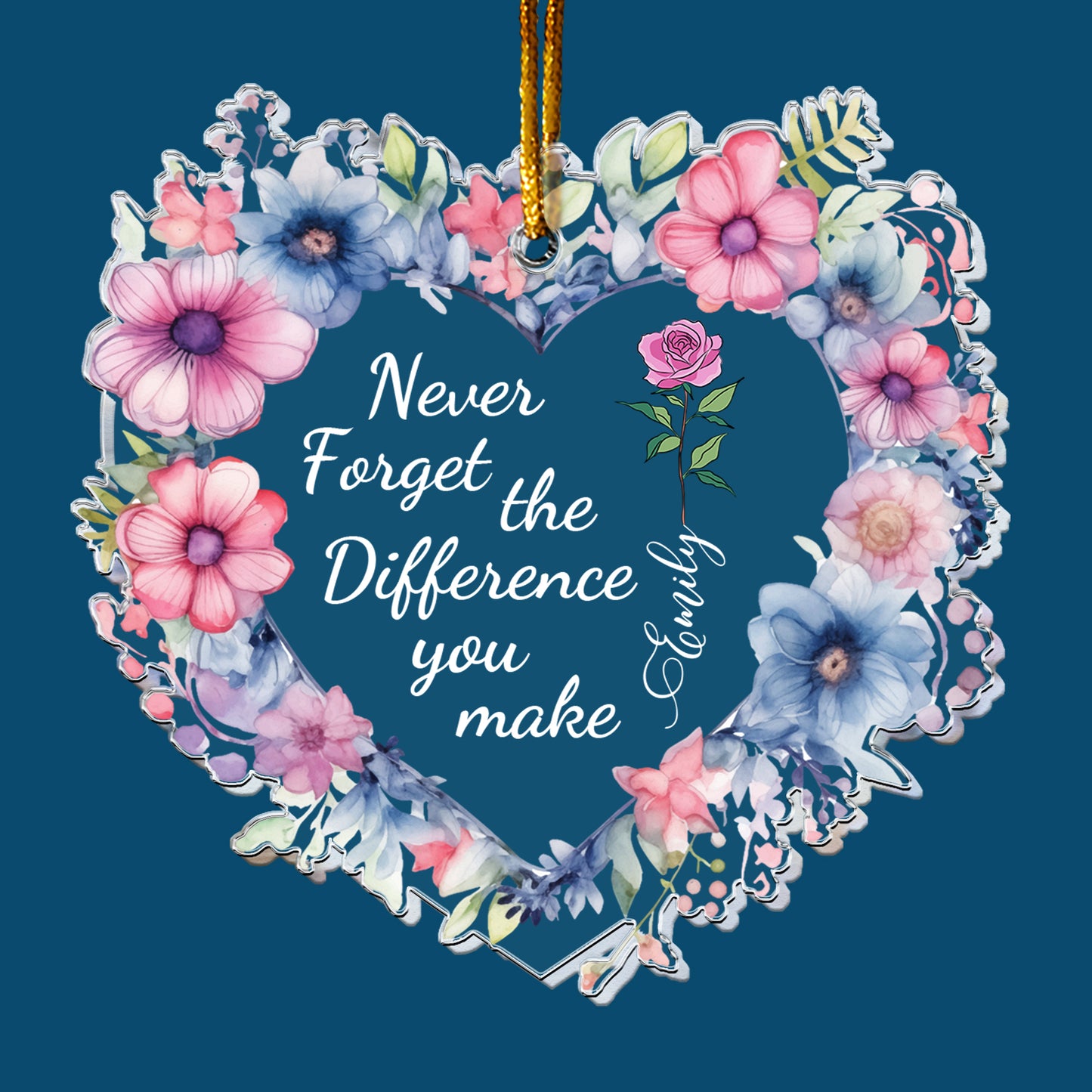 Never Forget The Difference You Make - Thank You Gifts For Boss, Coworkers - Personalized Acrylic Ornament