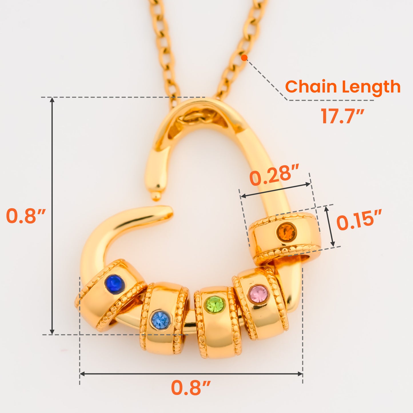 New Mom Gift - Personalized Birthstone Name Necklace With Heart Pendant