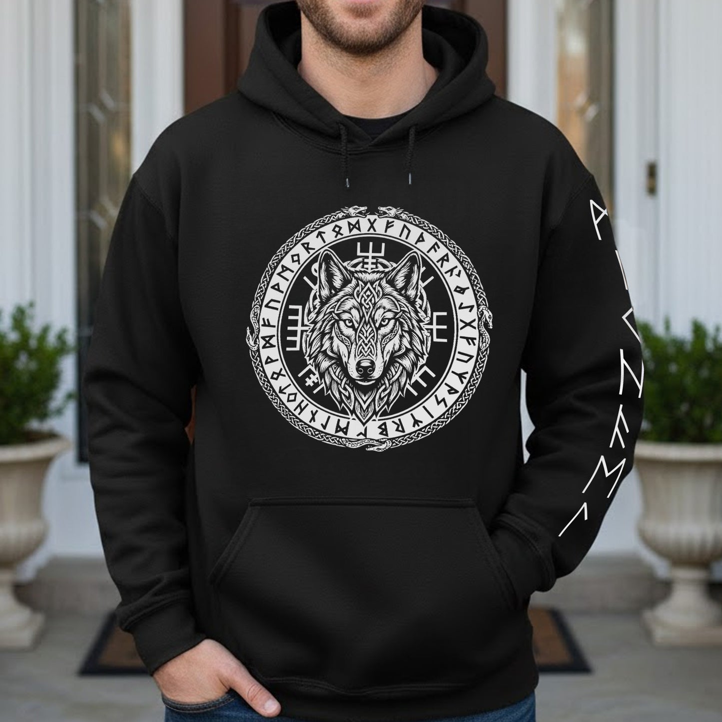 Norse Mythology, Name In Viking Runes - Personalized Hoodie