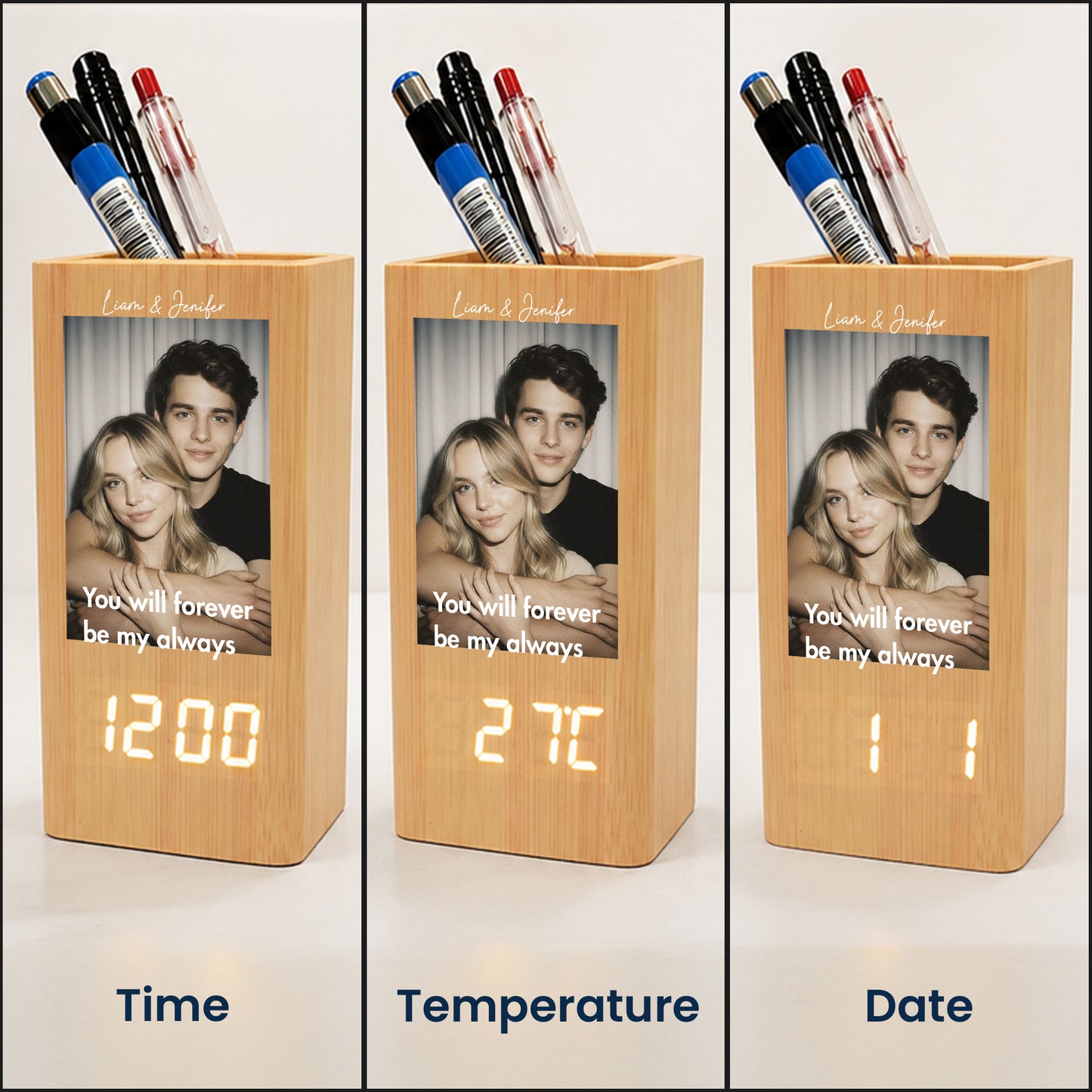 One-Year-Together,-Aniversary-Gift-For-Boyfriend,-For-Him-Personalized-Pen-Holder-With-Clock4