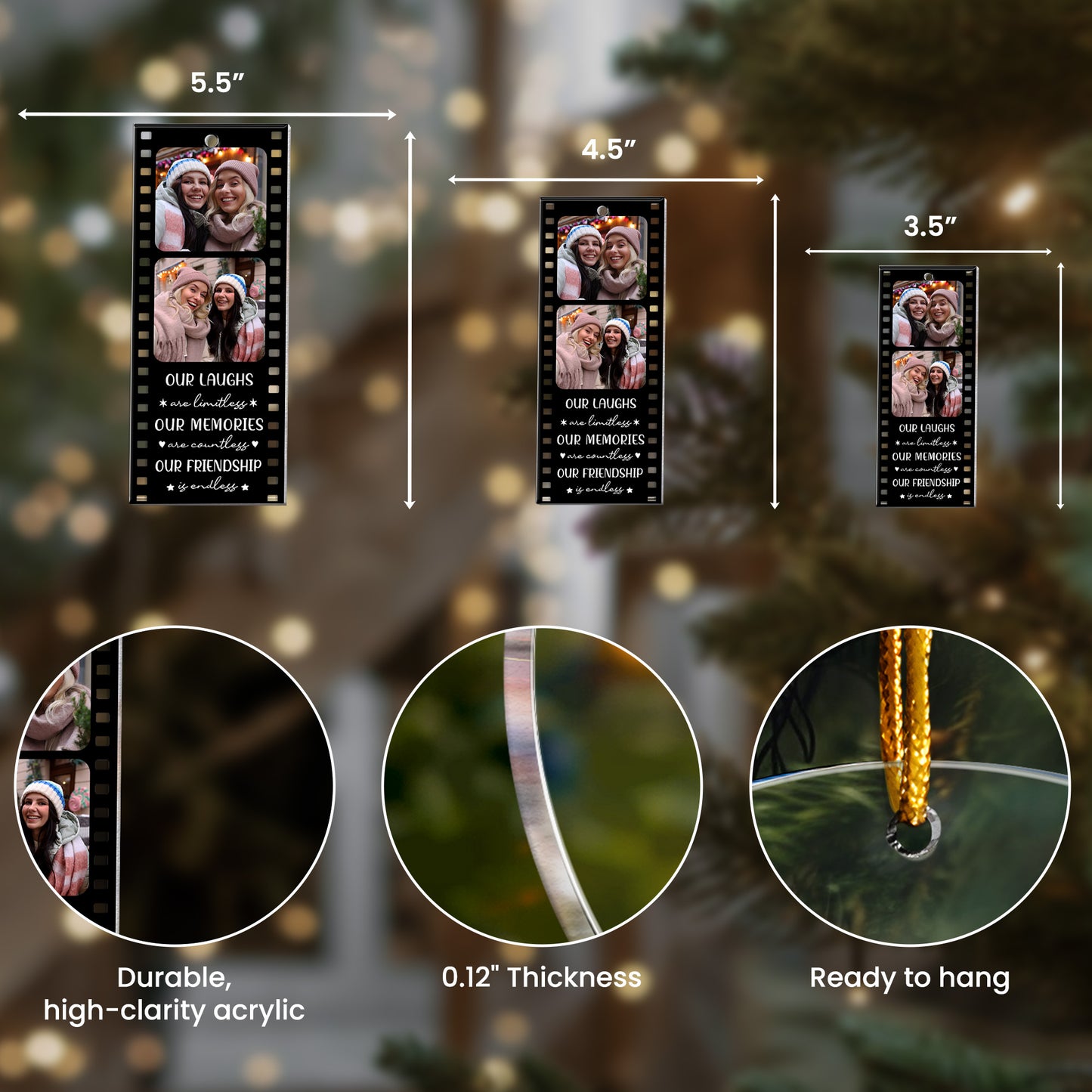 Our Laughs Are Limitless Bestie - Personalized Acrylic Photo Ornament