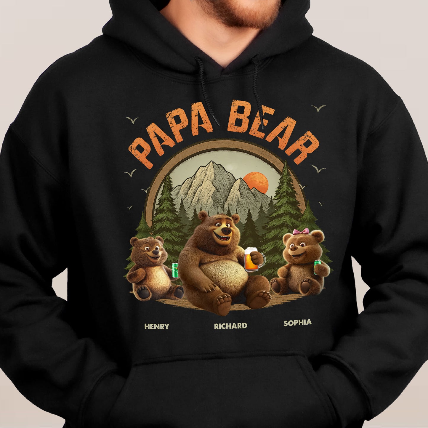 Papa Bear - New Style - Personalized Shirt
