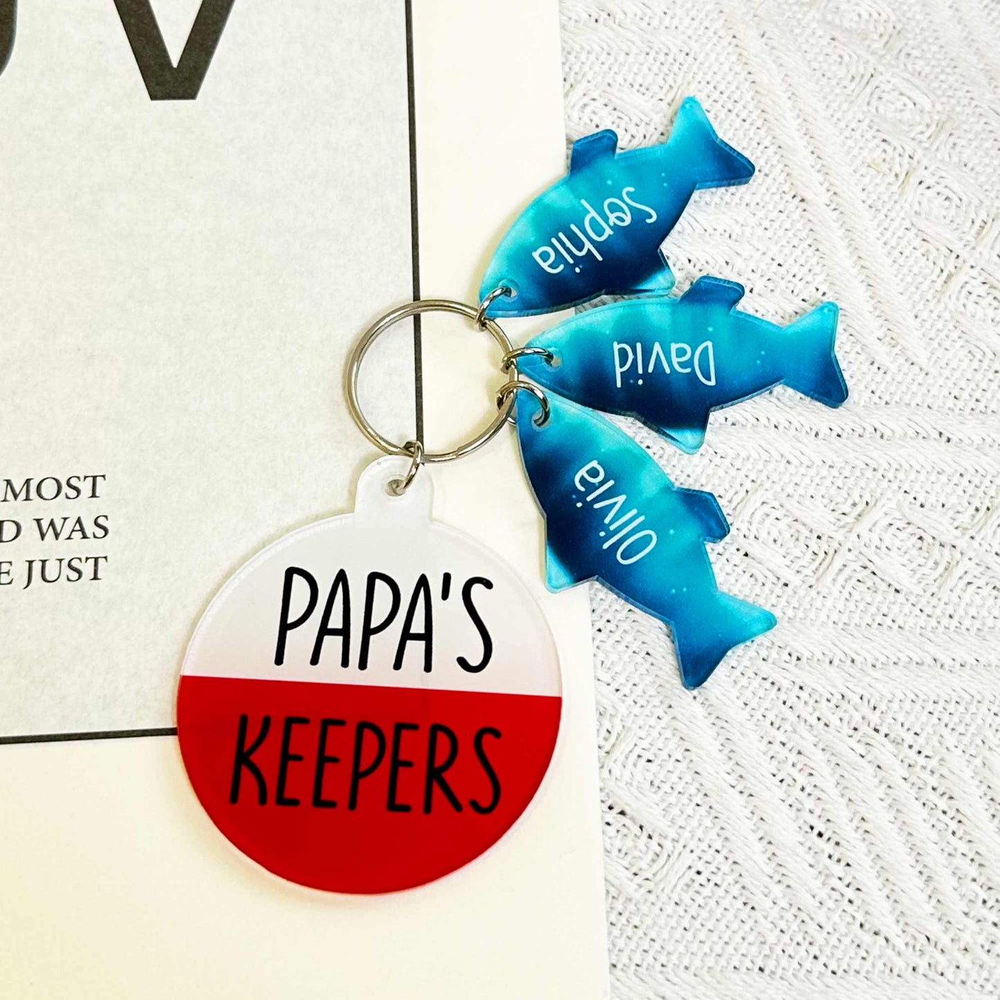 Father's Day Gifts, Papa's Keepers - Personalized Acrylic Keychain
