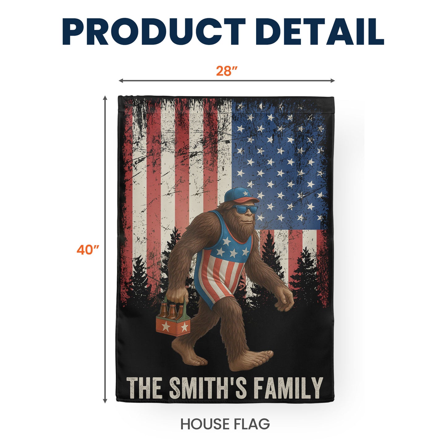 Patriotic Sasquatch - Personalized Flag