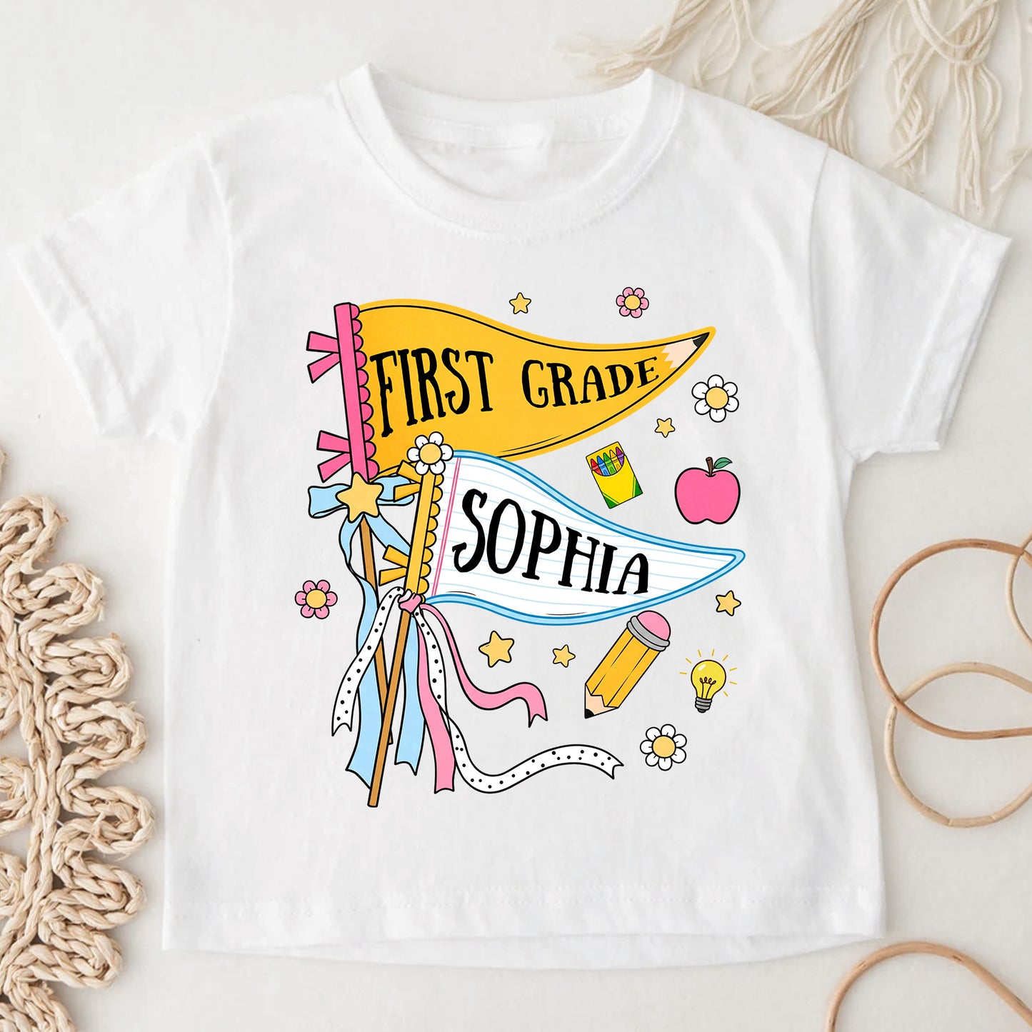 Pencil-Back-To-School-Custom-Pennant-Personalized-Shirt-7