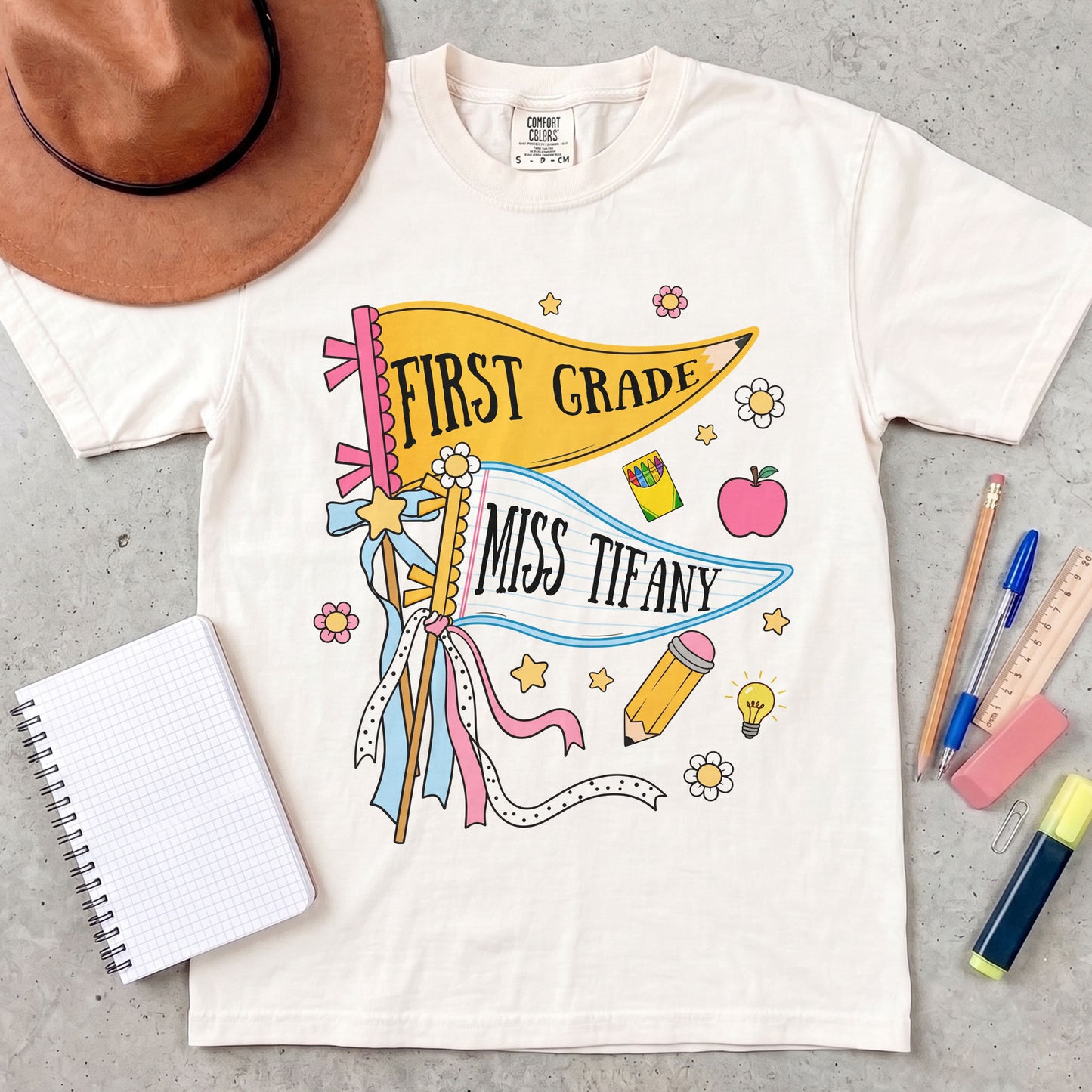 Pencil-Back-To-School-Teacher-Custom-Pennant--Personalized-Shirt-7