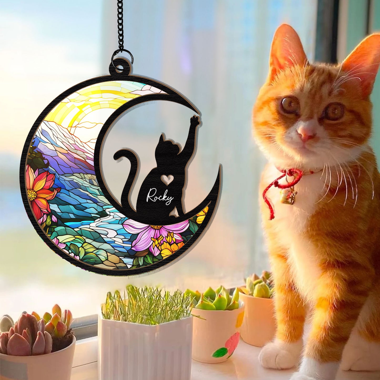 Pet Loss - Personalized Window Hanging Suncatcher Ornament