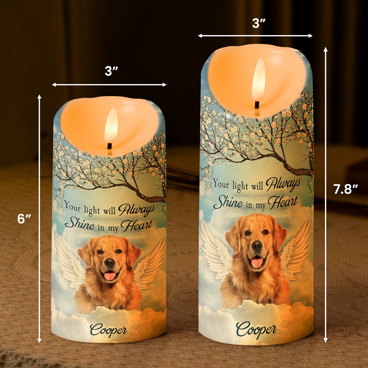 Pet Loss Your Light Will Always Shine In My Heart - Personalized Photo LED Candle