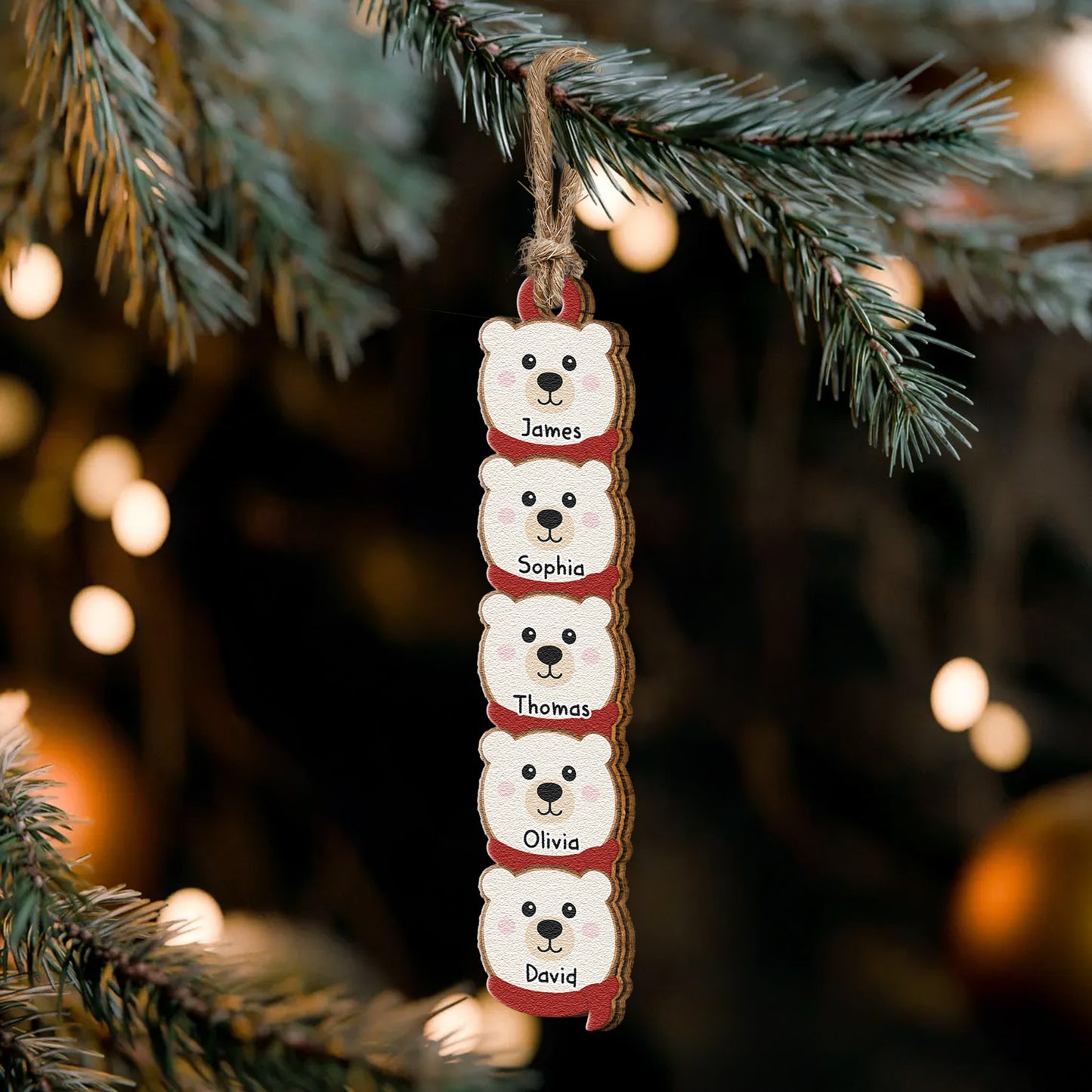Polar Bear Family Personalized Christmas Gift - Personalized Family Ornament