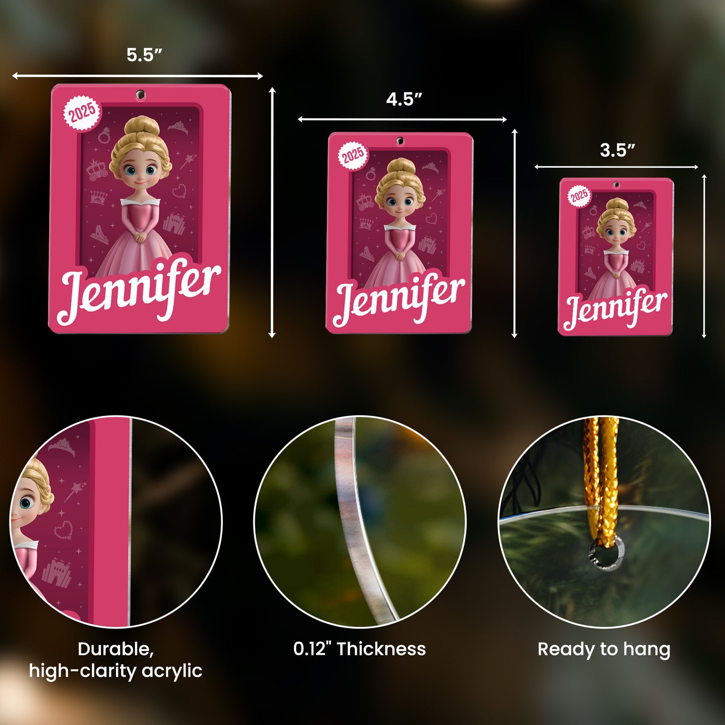 Princess Toy Box - Gift For Daughter - Personalized Acrylic Ornament