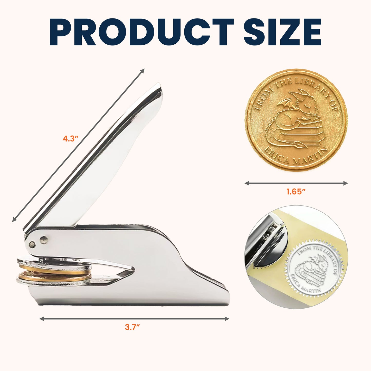 From The Library - Personalized Book Embosser Stamp