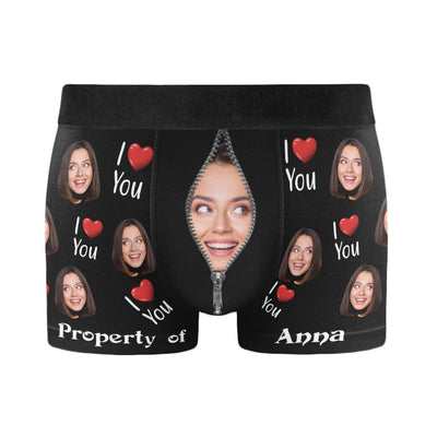 Property Of Girlfriends - Personalized Photo Men's Boxer Briefs - Birthday Gifts For Men, Him, Him, Boyfriend - Gift For Husband