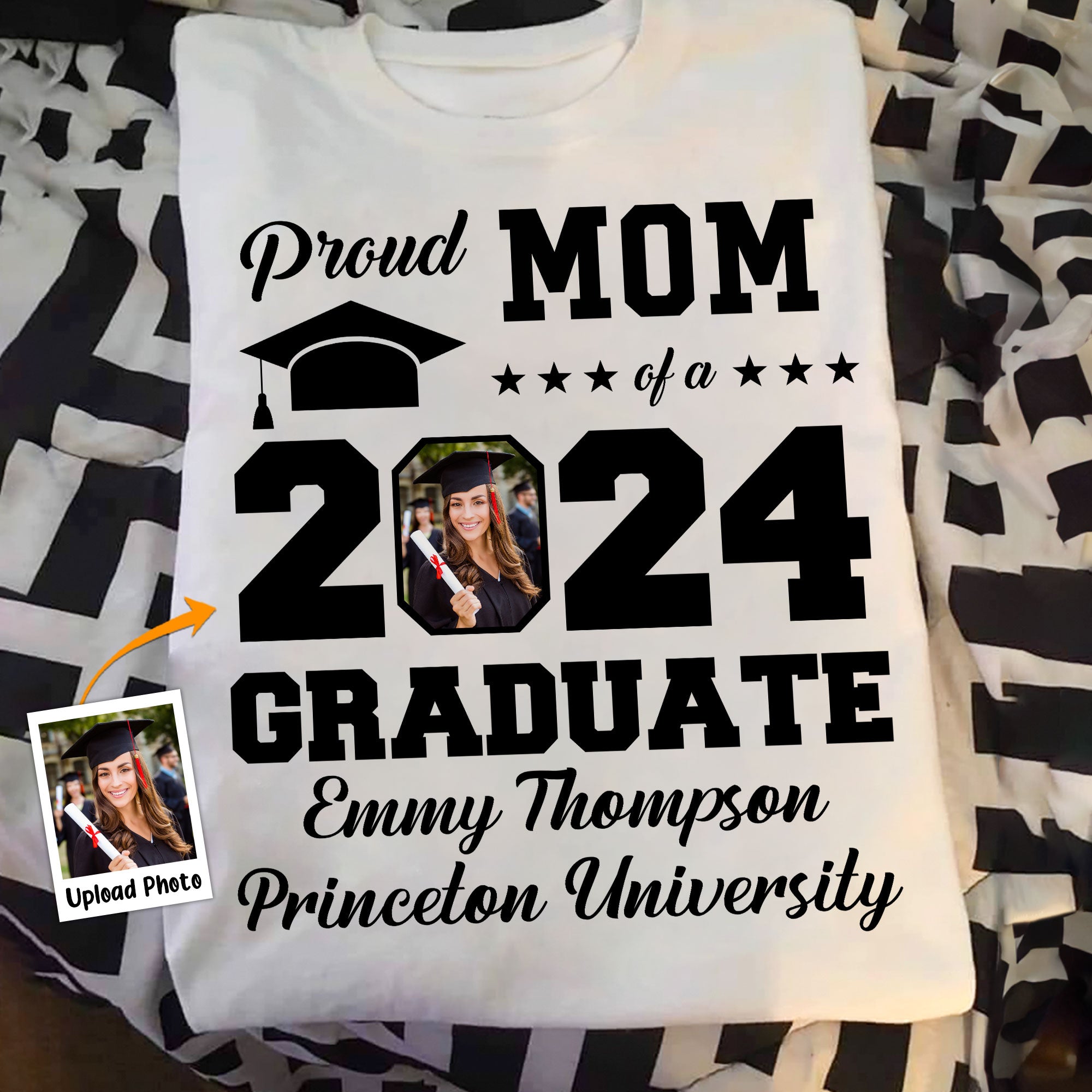 Proud Mom Of A Graduate - Personalized Photo Shirt