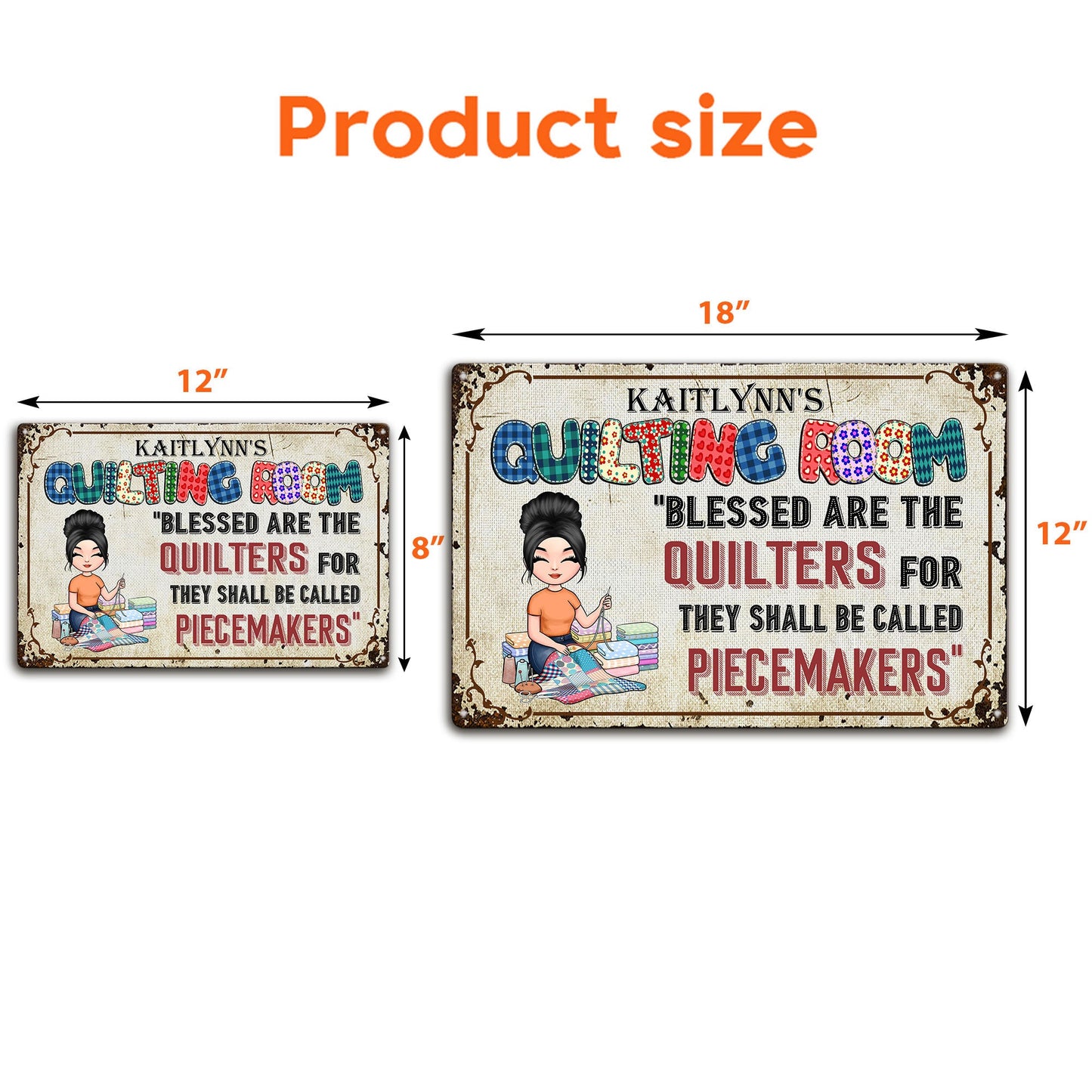 Quilting Room Blessed Are The Quilters - Personalized Metal Sign