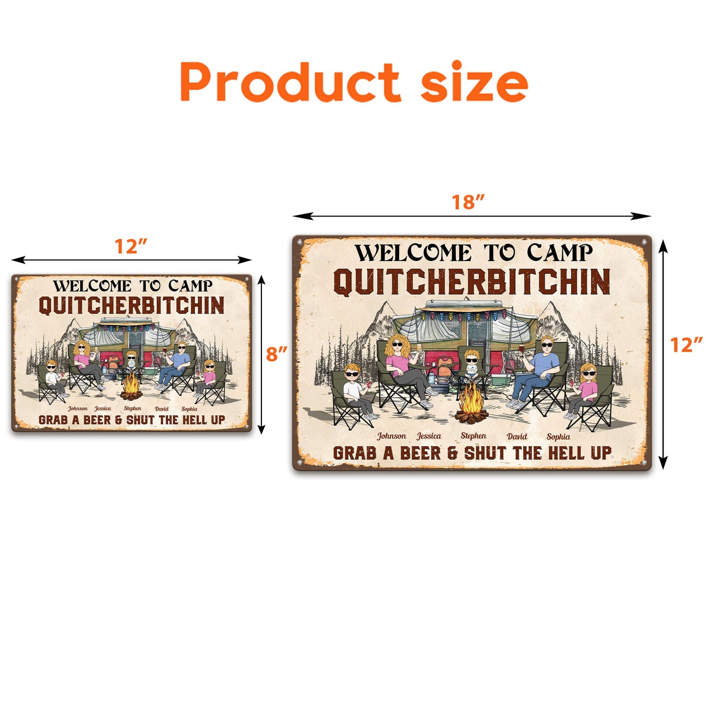 Quitcherbitchin - Grab A Beer, Shut The Hell Up - Personalized Metal Sign