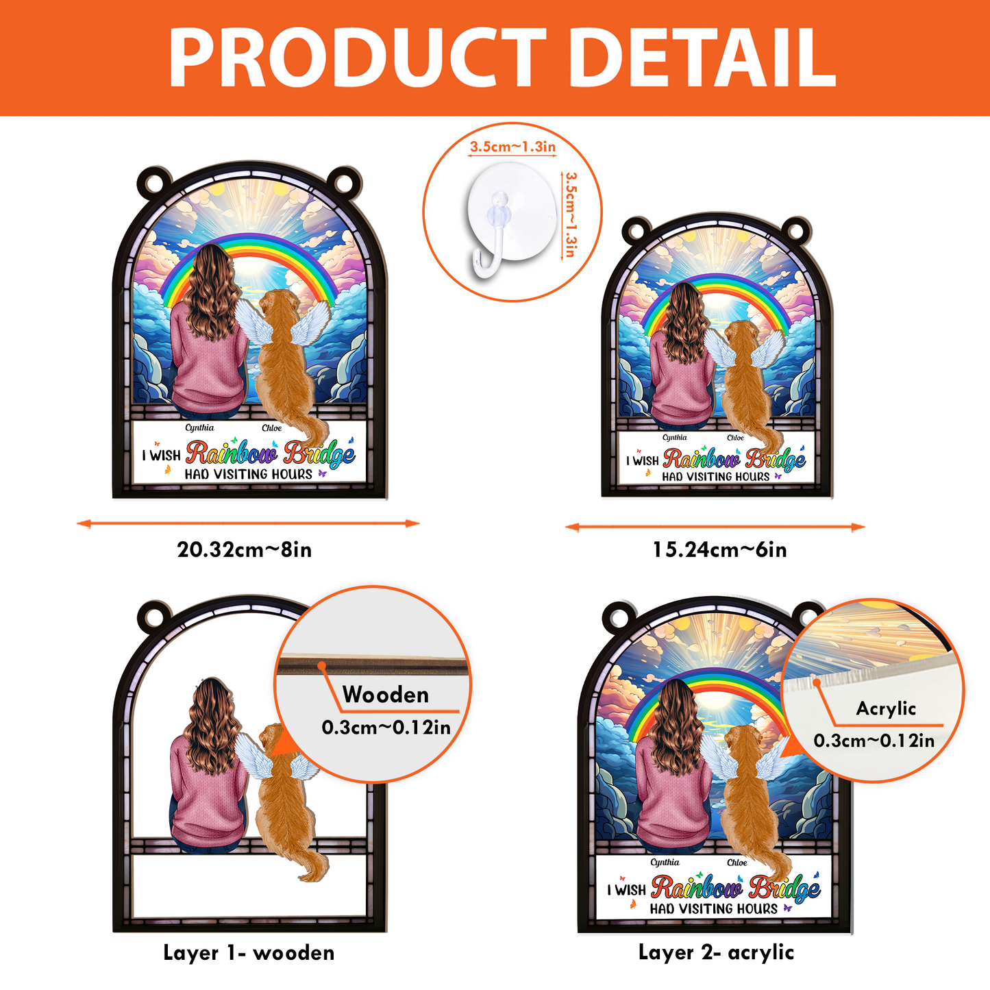 Rainbow Bridge Had Visiting Hours - Personalized Window Hanging Suncatcher Ornament