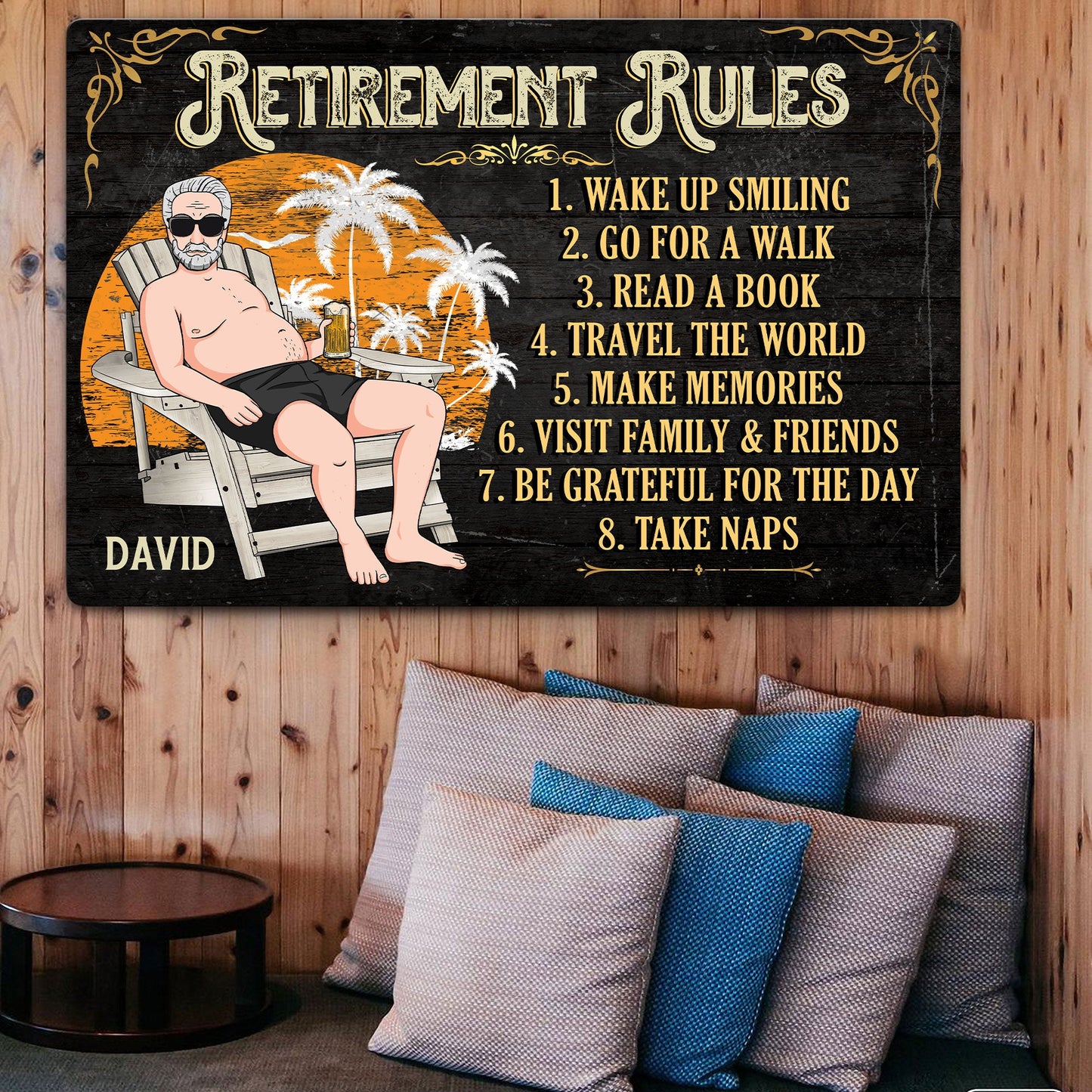 Retirement Rules - Man Version - Personalized Metal Sign