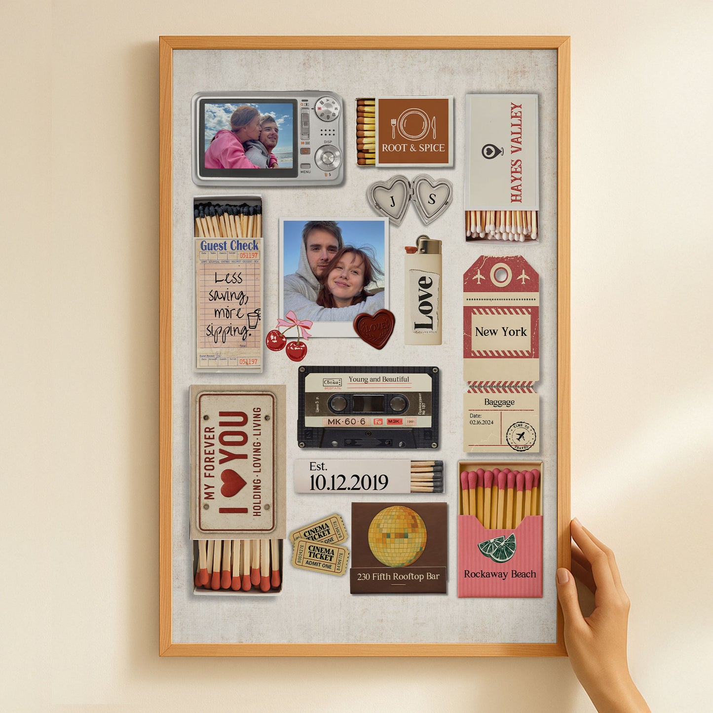 Romantic Couple - Matchbox Art - Personalized Photo Poster