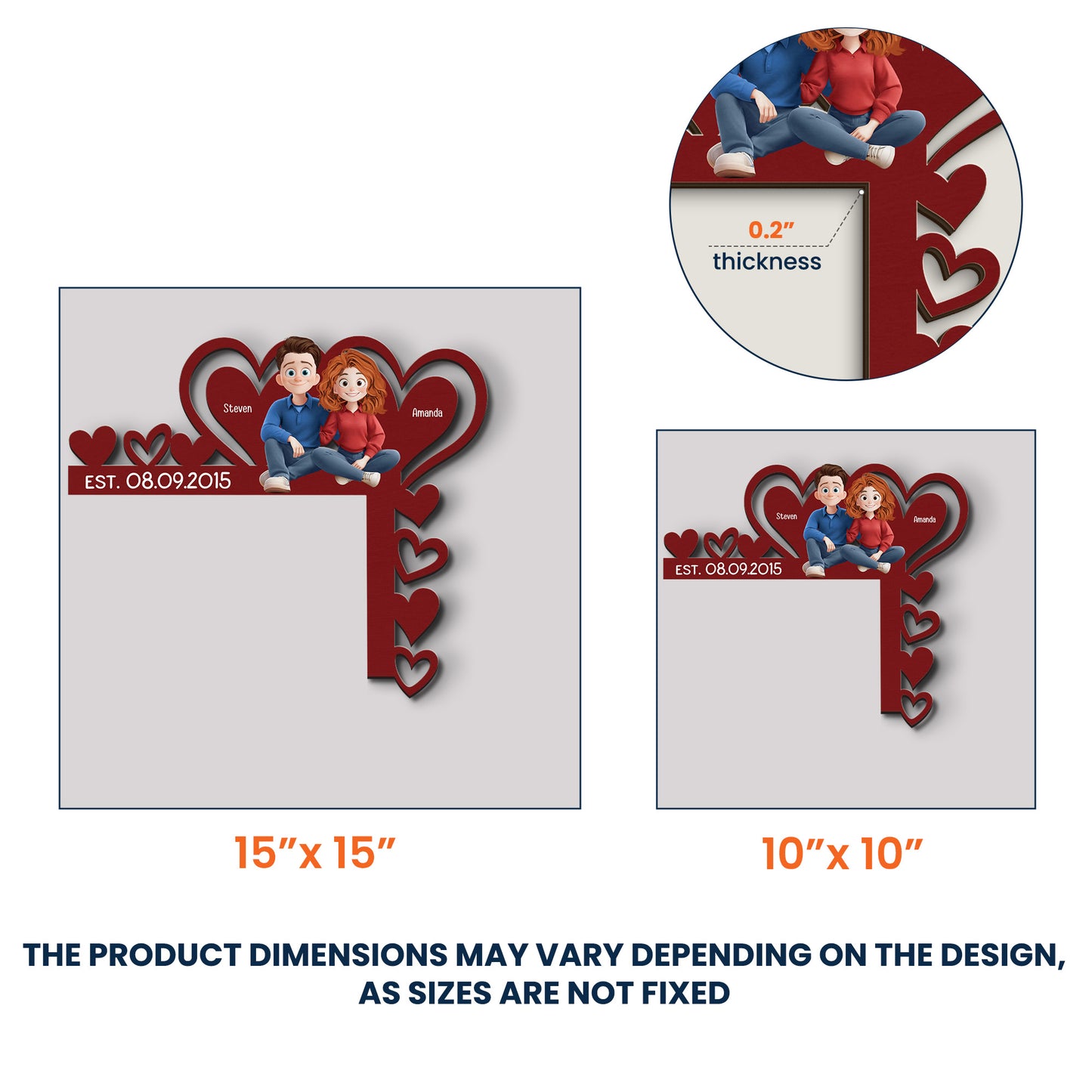 Romantic Love Our Happy Corner Together - Personalized Door Corner Wood Sign