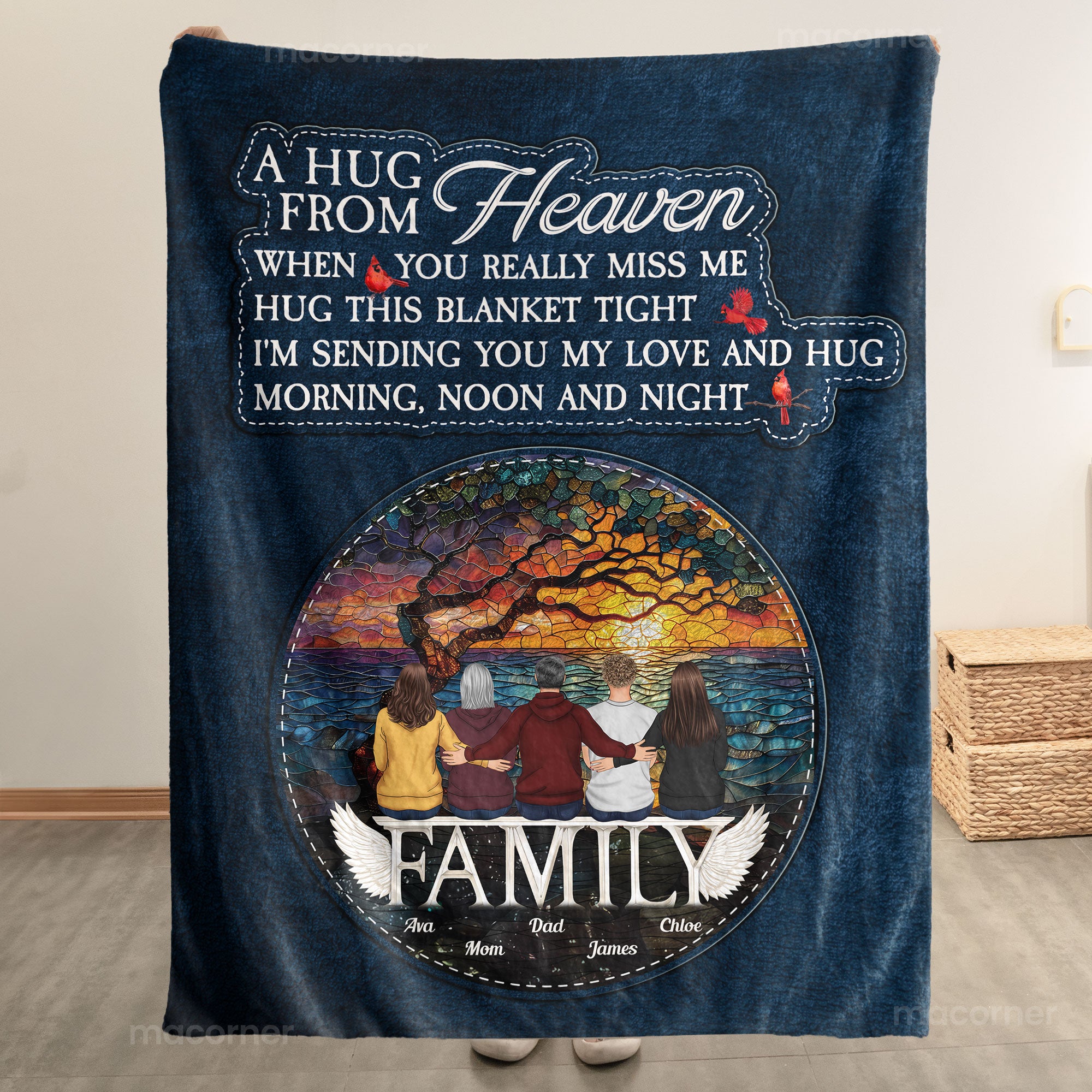 Custom Photo A Hug Sent From Heaven - Memorial Personalized Custom Snuggle Blanket, Hoodie Blanket - Sympathy Gift, Christmas Gift For Family Members main image 0