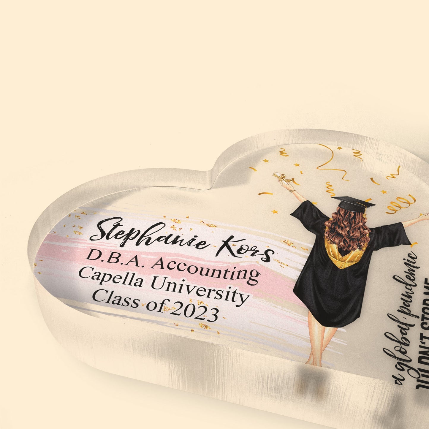 She Believed She Could - Personalized Heart Shaped Acrylic Plaque