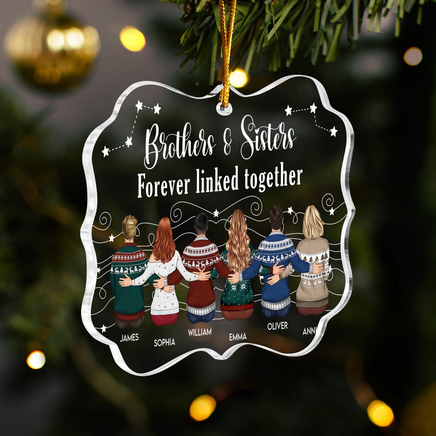 Siblings Are Like Stars You Know They’re Always There - Personalized Acrylic Ornament