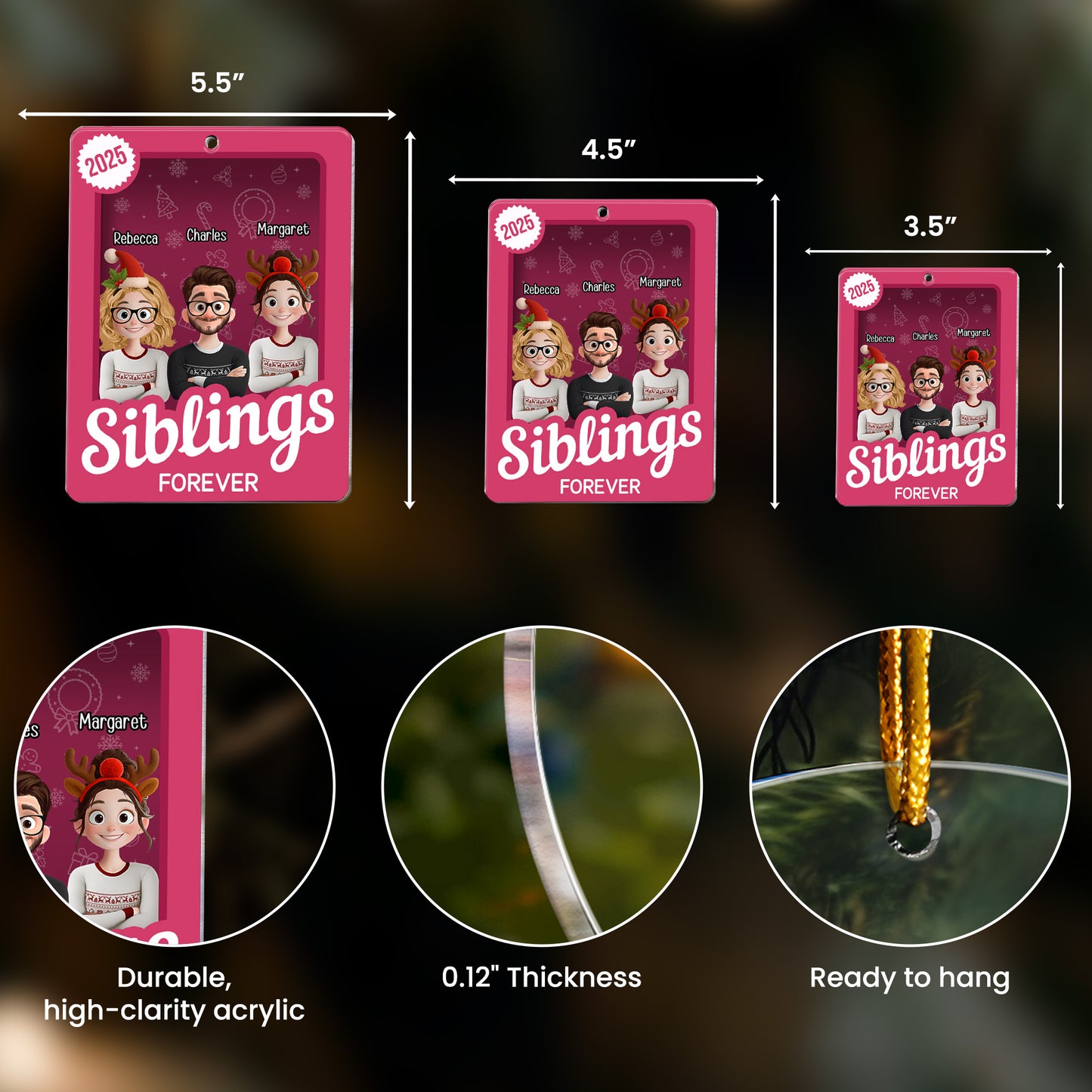 Siblings Toy Box - Christmas Custom Gift - Personalized Acrylic Ornament