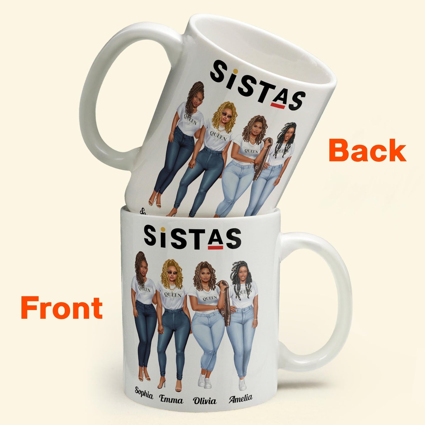 Sistas Forever - Personalized Mug - Birthday Gift For Sistas, BFF, Black Woman