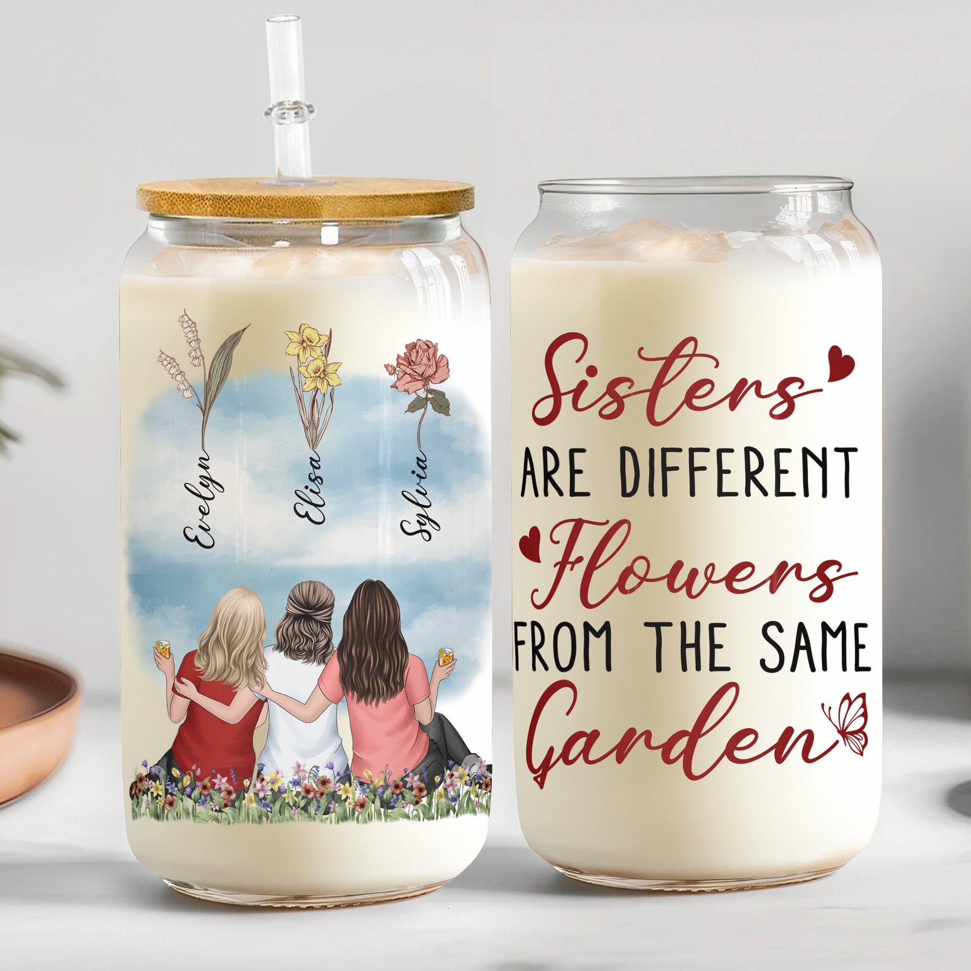 Sisters Are Different Flowers From The Same Garden - Personalized Clear ...