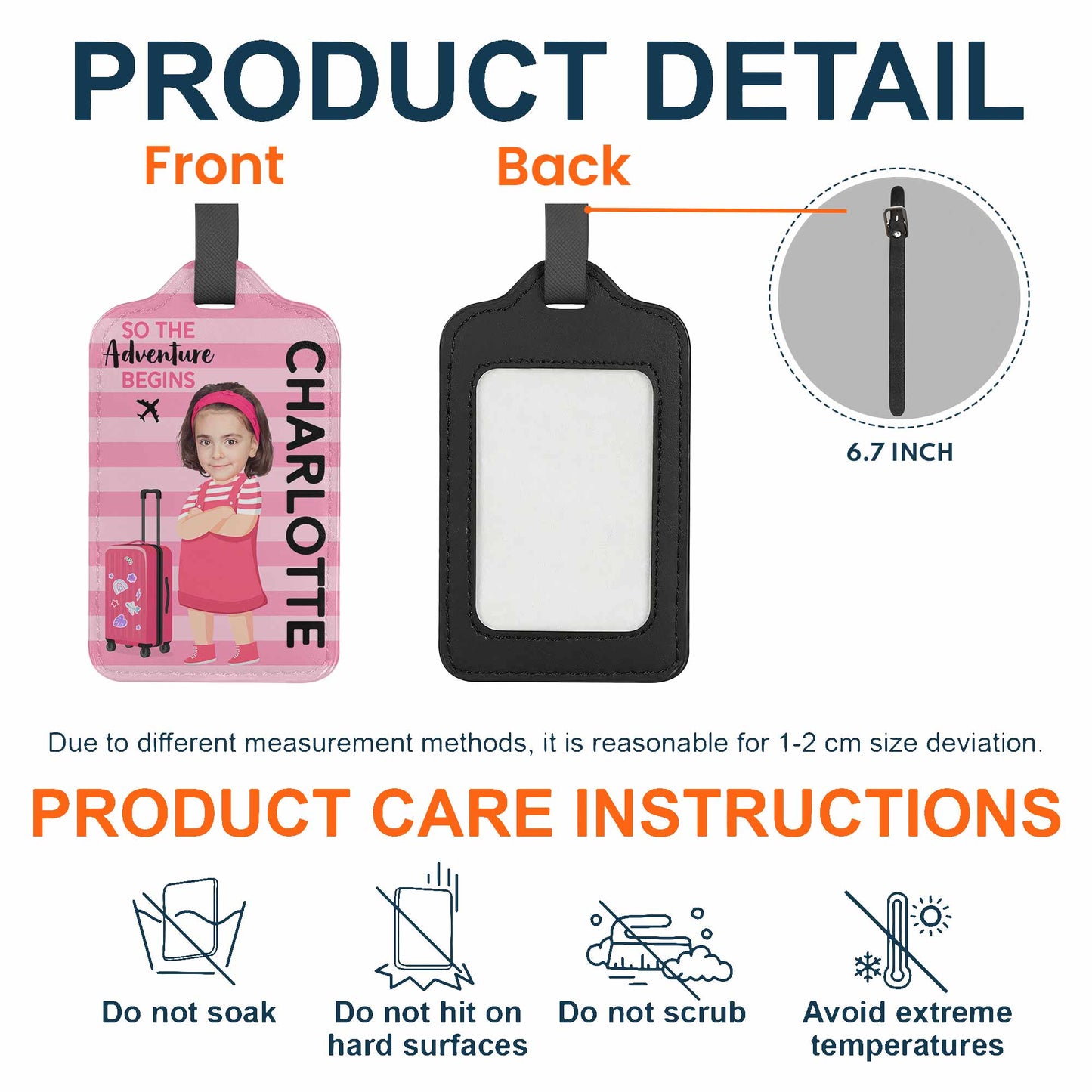 So The Adventure Begins - Personalized Photo Luggage Tag