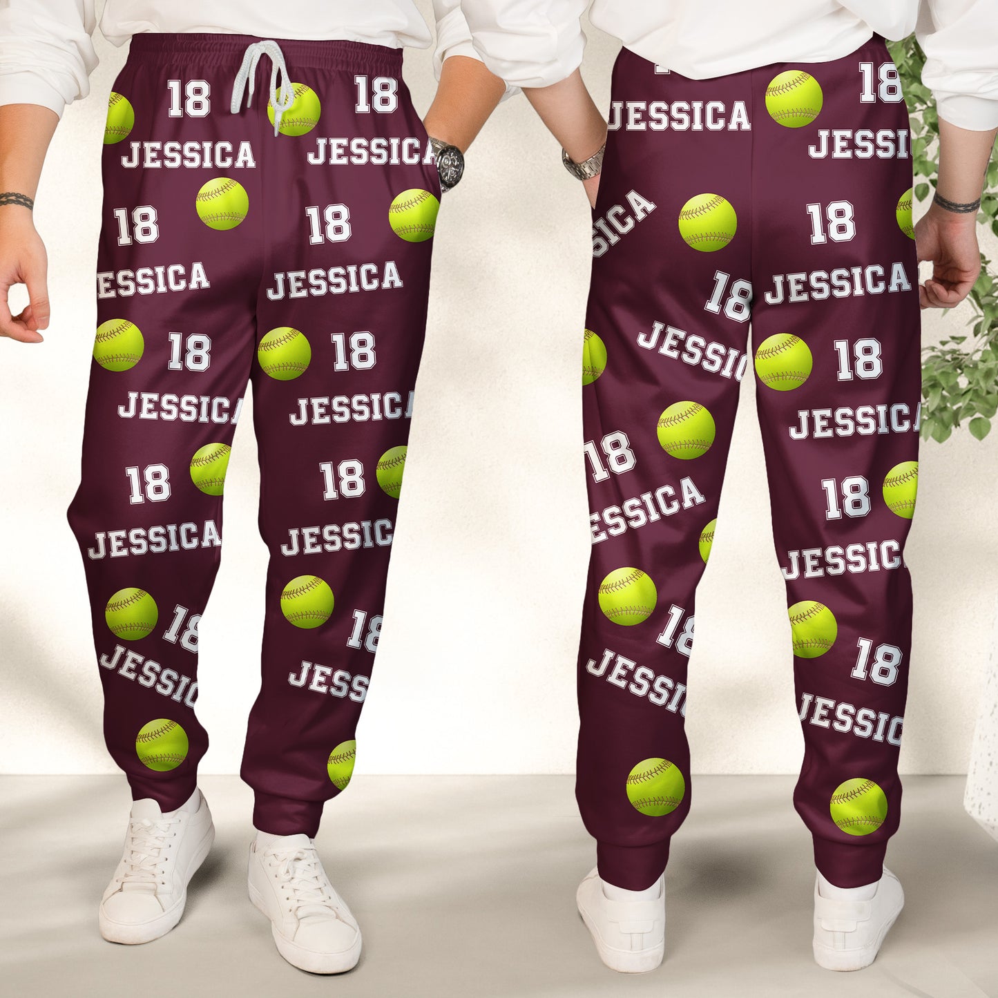 Softball Custom Name, Number - Personalized Sweatpants - Lounge Pants With Pockets, Custom Pajama Pants, Jogger Sweatpants, Gift For Her