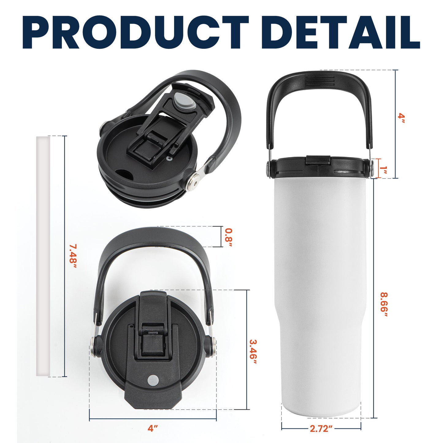 Sport Gifts For Son, Daughter Player - Basketball, Baseball, Football - Personalized 30oz Tumbler With Handle