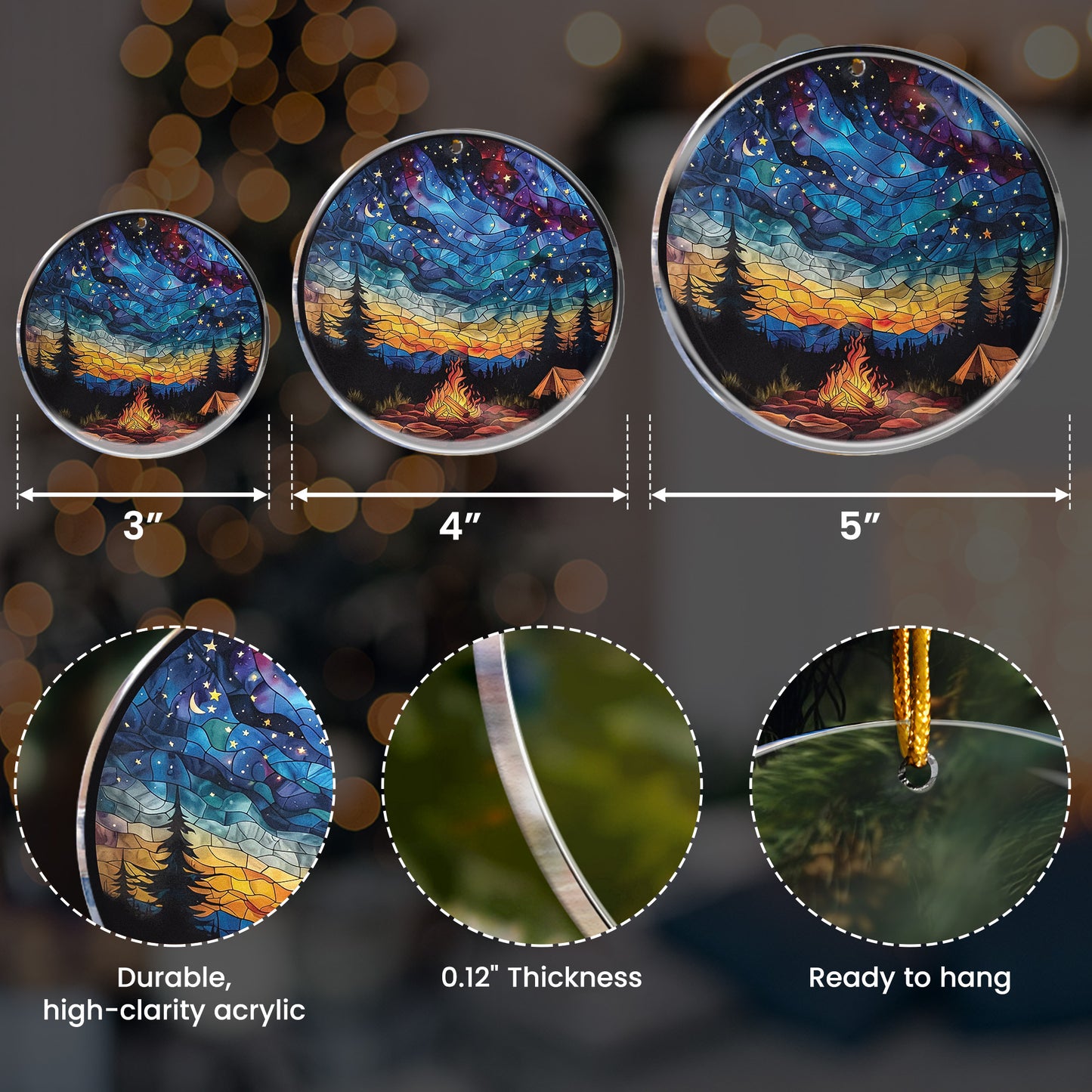 Starry Campfire 2D Flat - Acrylic Ornament