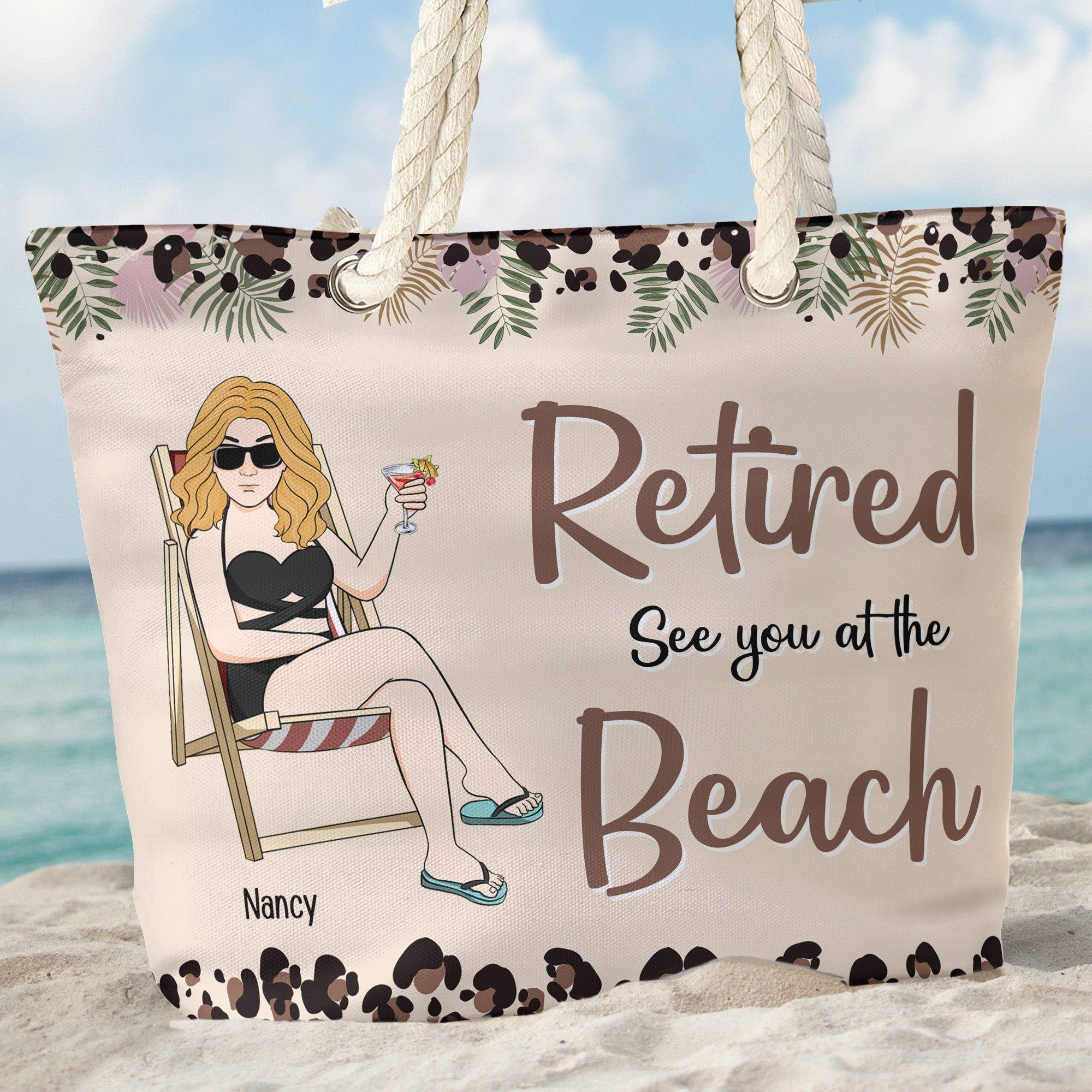 Extra Large Monogrammed Beach Bag Personalized Beach Bag