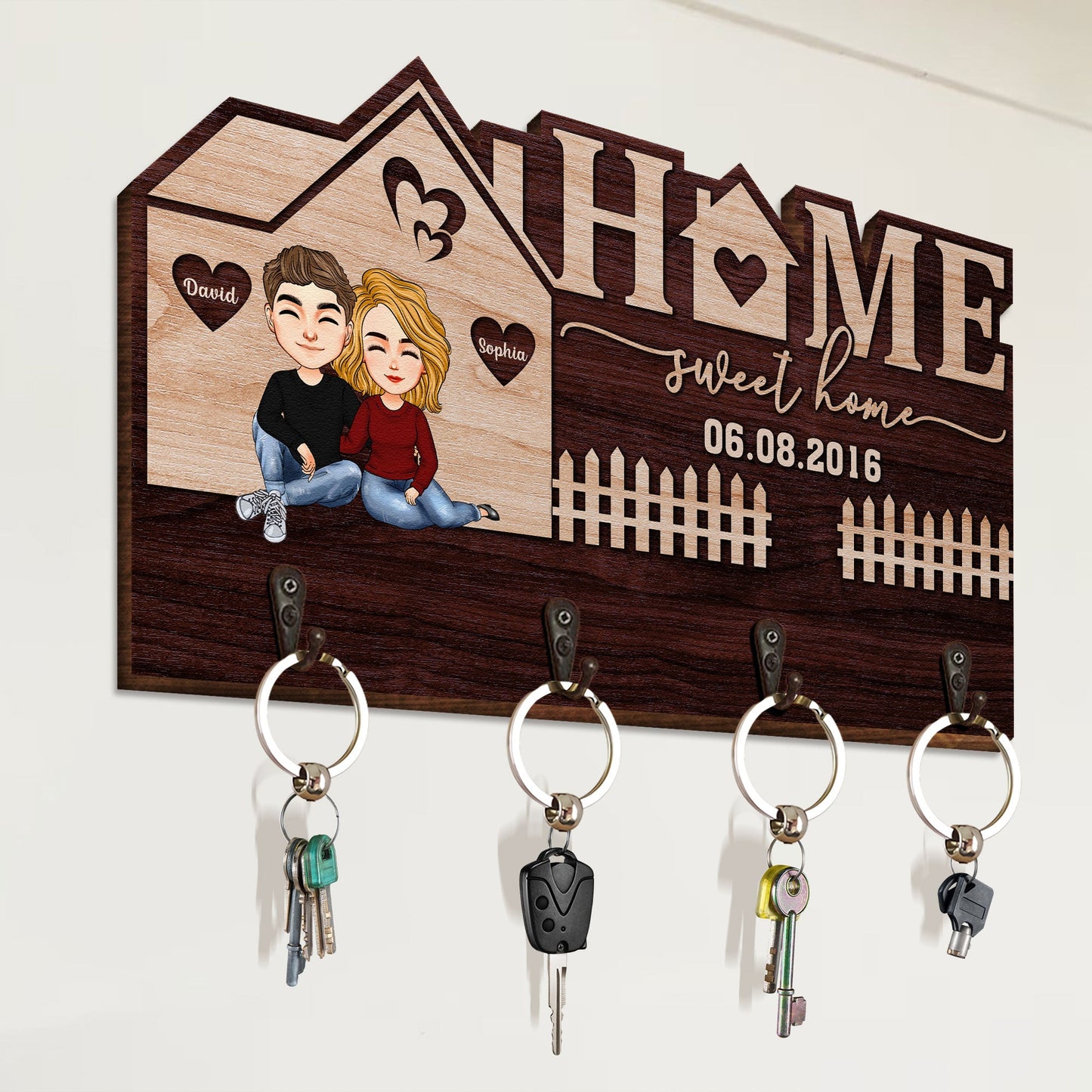 Sweet Home - Personalized Key Holder
