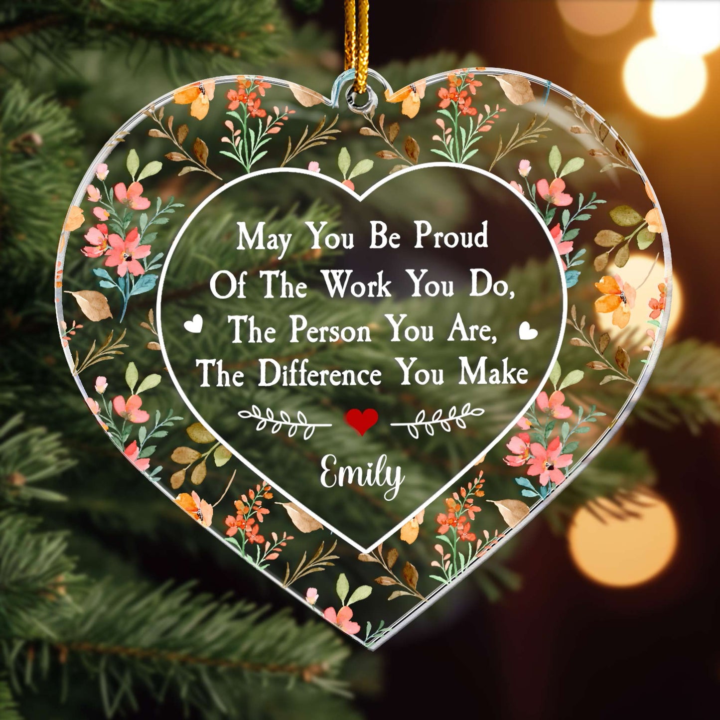 Thank You Gifts For Boss, Coworkers, Friends - Be Proud Of The Work You Do - Personalized Acrylic Ornament
