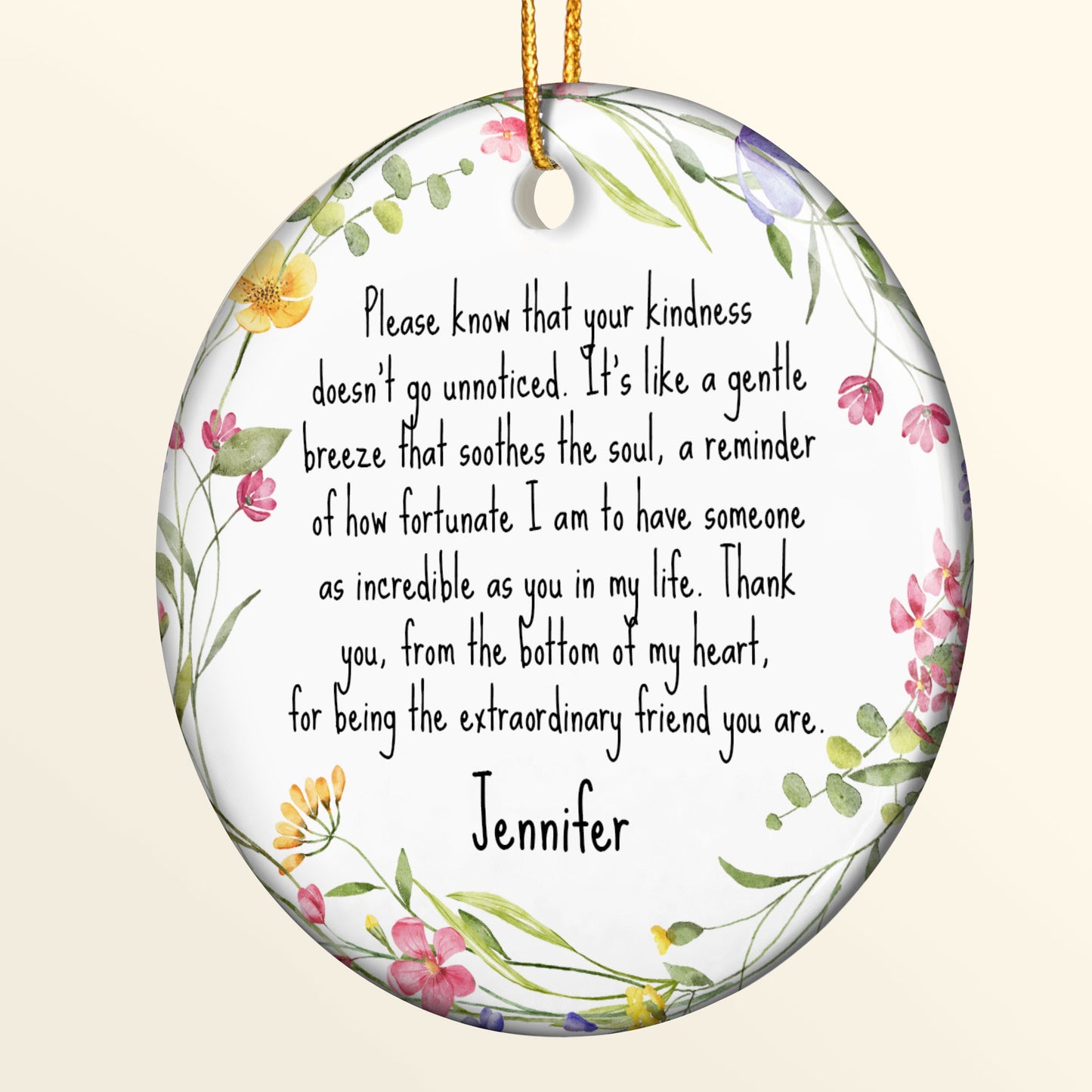 Thank You Gifts For Boss, Coworkers, Friends, Family - For Being The Extraordinary Friend - Personalized Ceramic Ornament