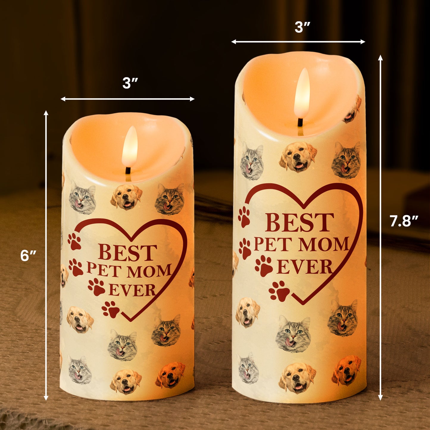 The Best Pet Mom - Personalized Photo LED Candle
